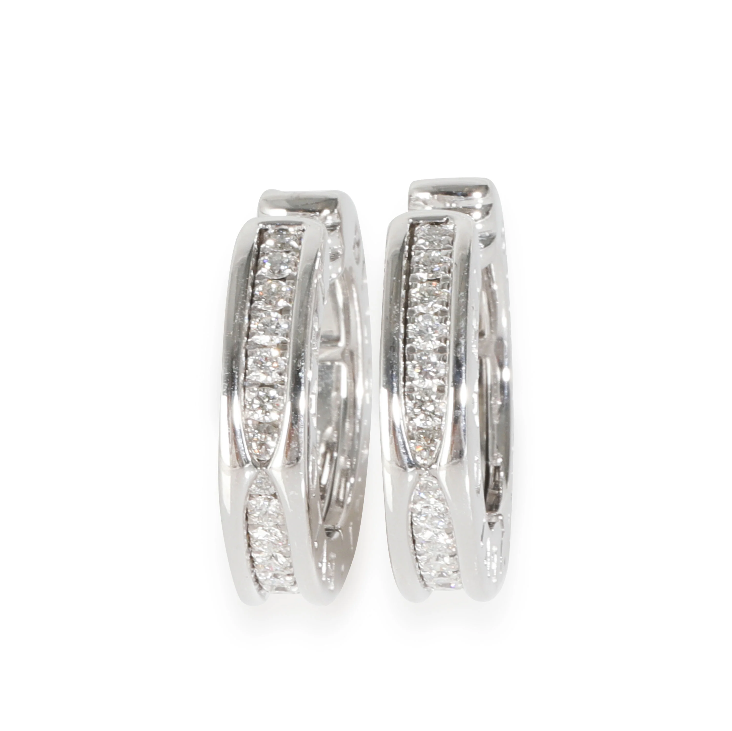Bvlgari B.zero1 Hoop Earring With Diamonds in 18K White Gold, 3/4 Ctw. - Image 6