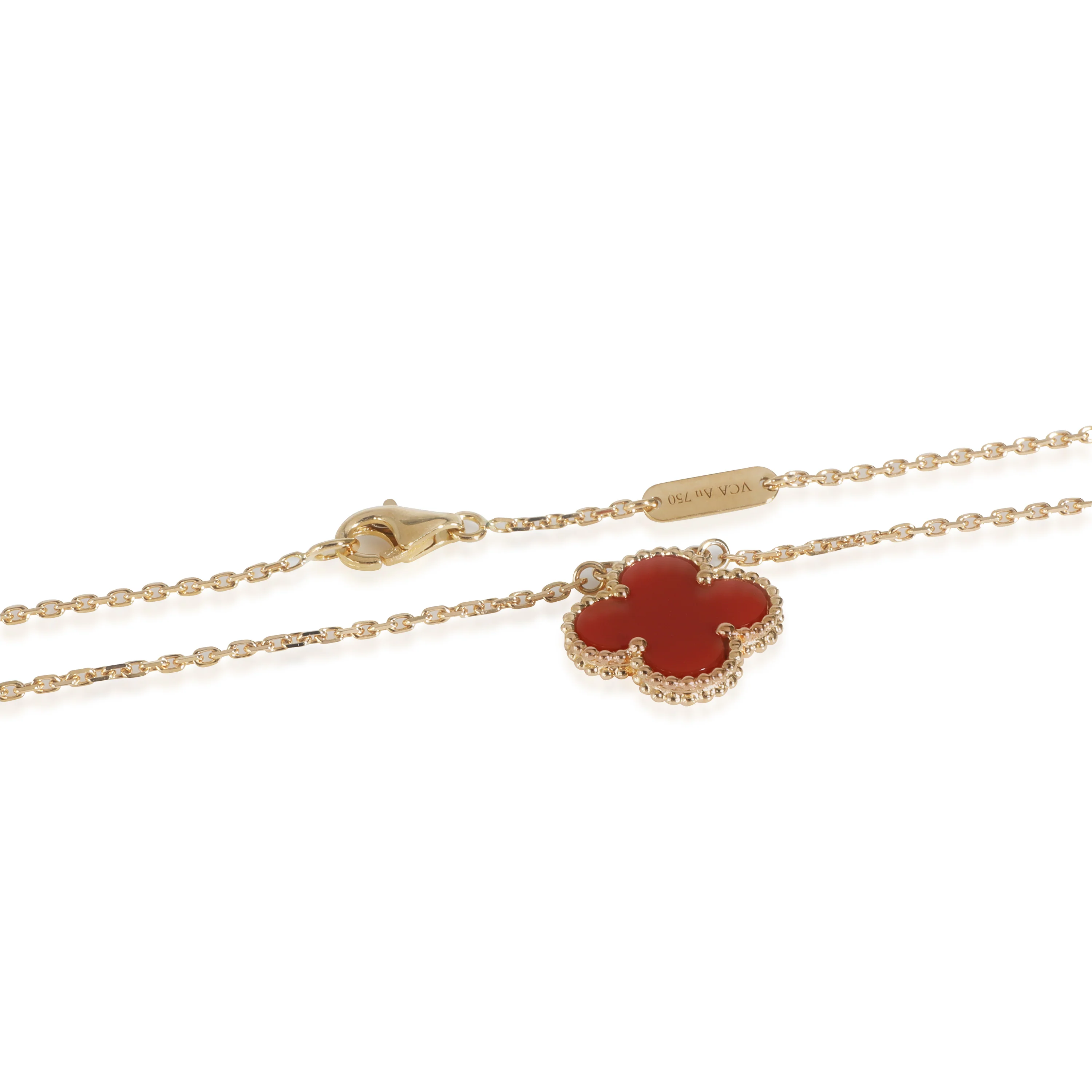 Alhambra Carnelian Pendant Necklace in 18k Yellow Gold - Image 3