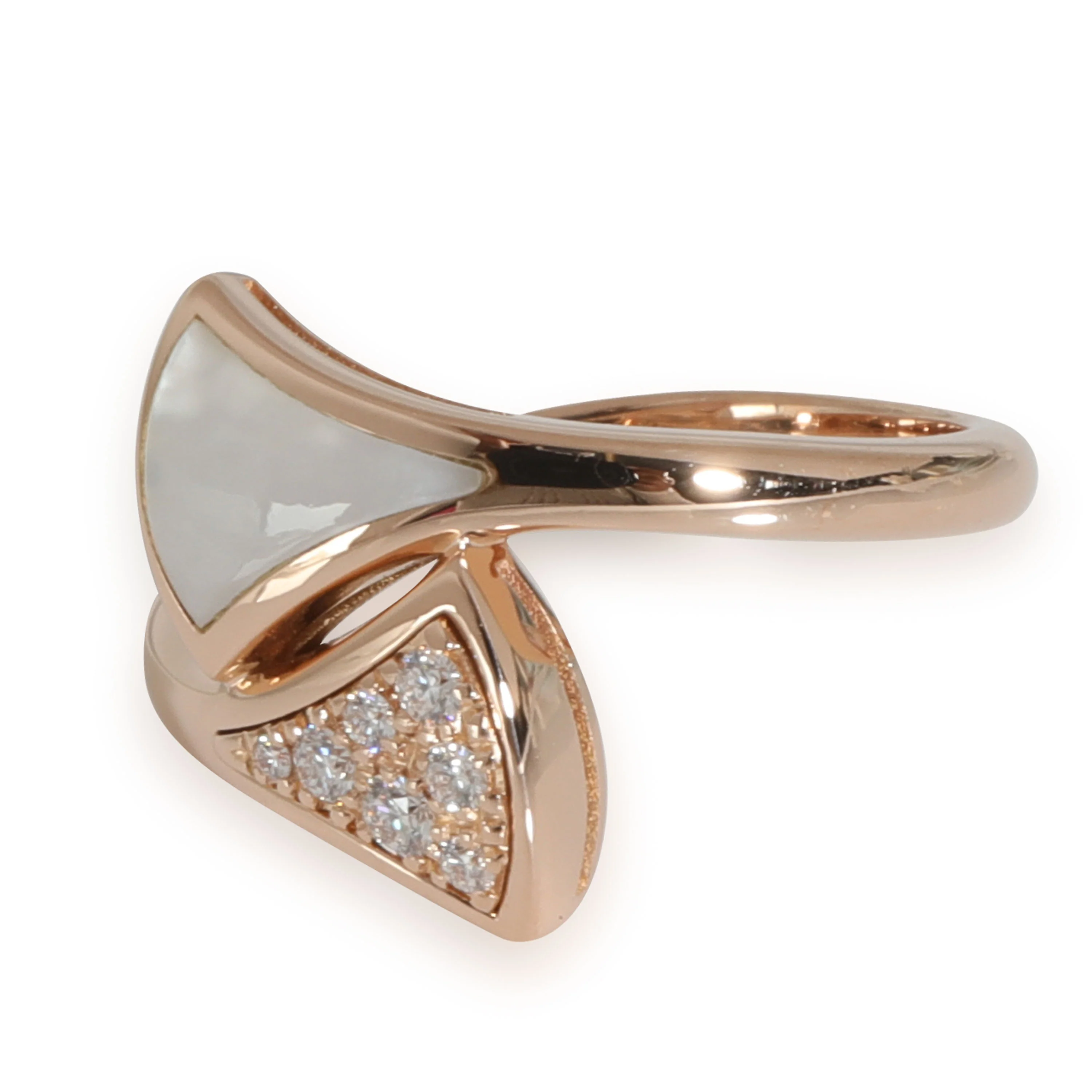 Divas Dream Mother Of Pearl Ring in 18k Yellow Gold 0.08 CTW - Image 2
