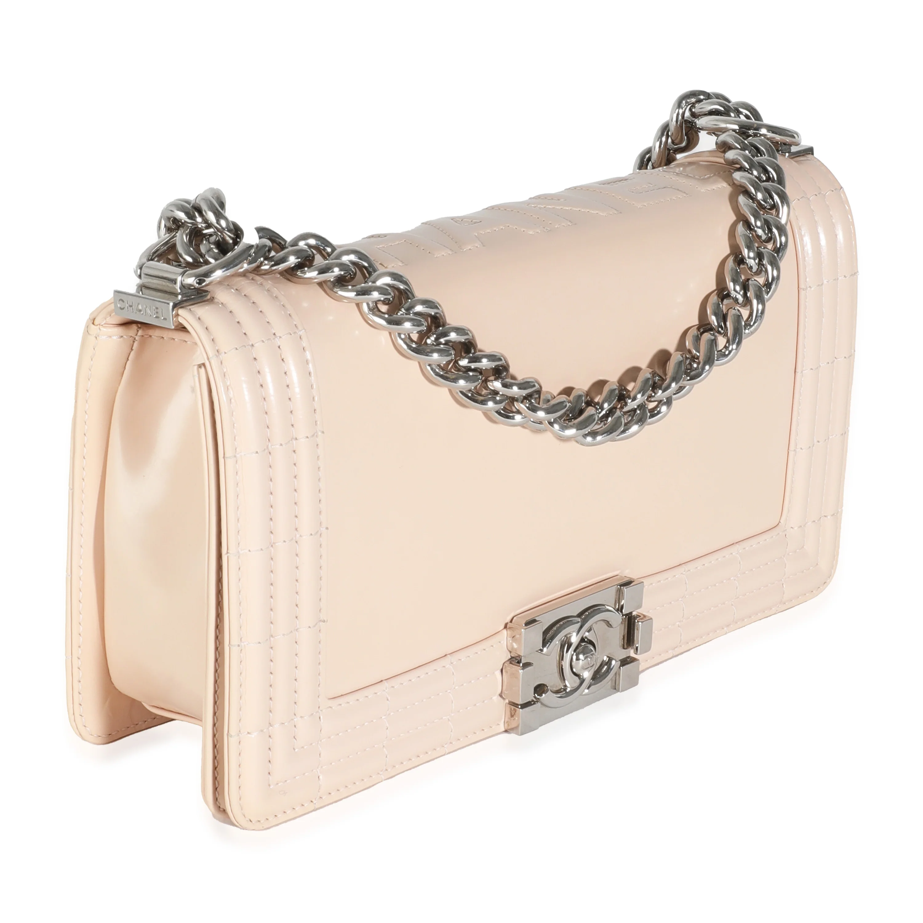 Beige Glazed Calfskin Old Medium Boy Bag - Image 3