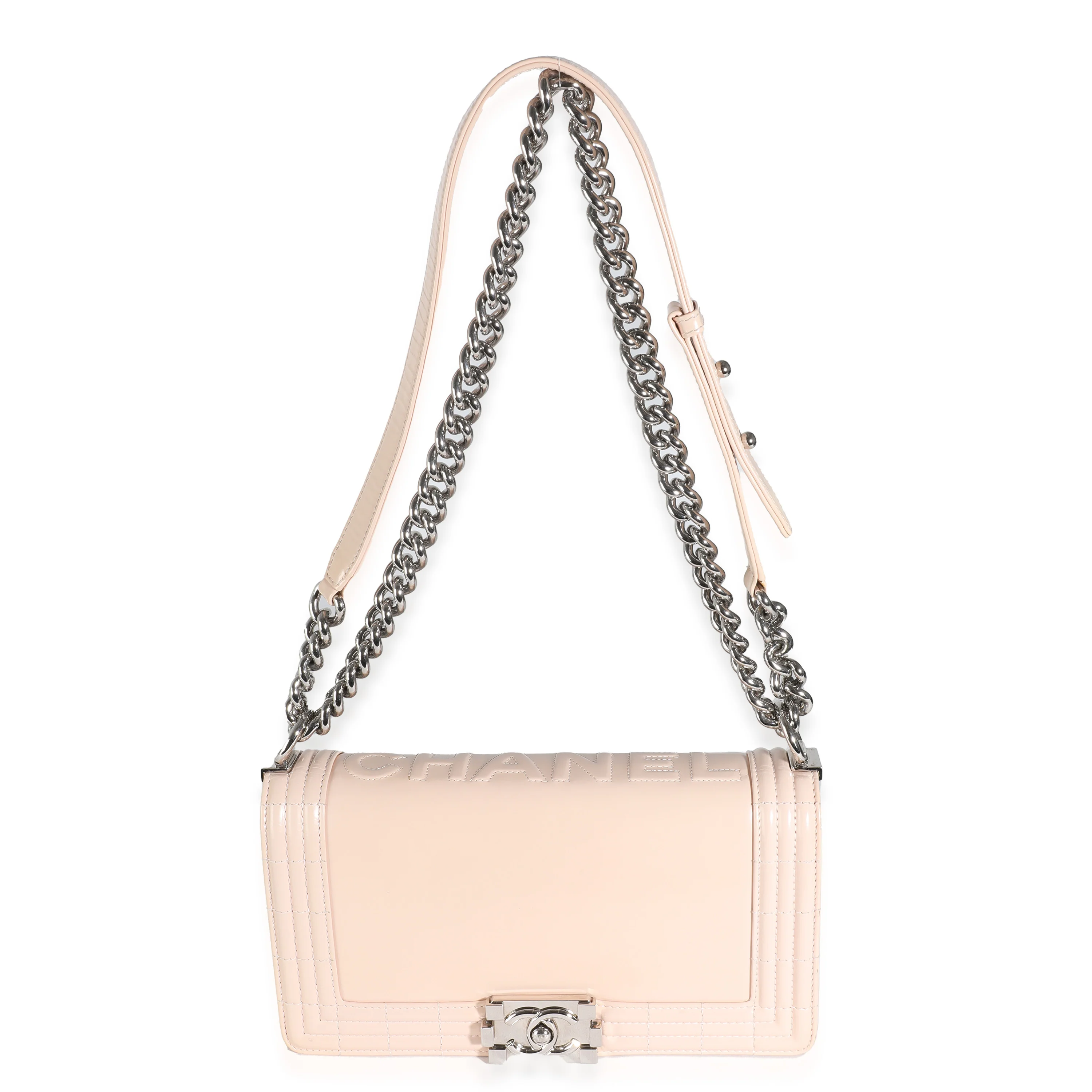 Beige Glazed Calfskin Old Medium Boy Bag - Image 5