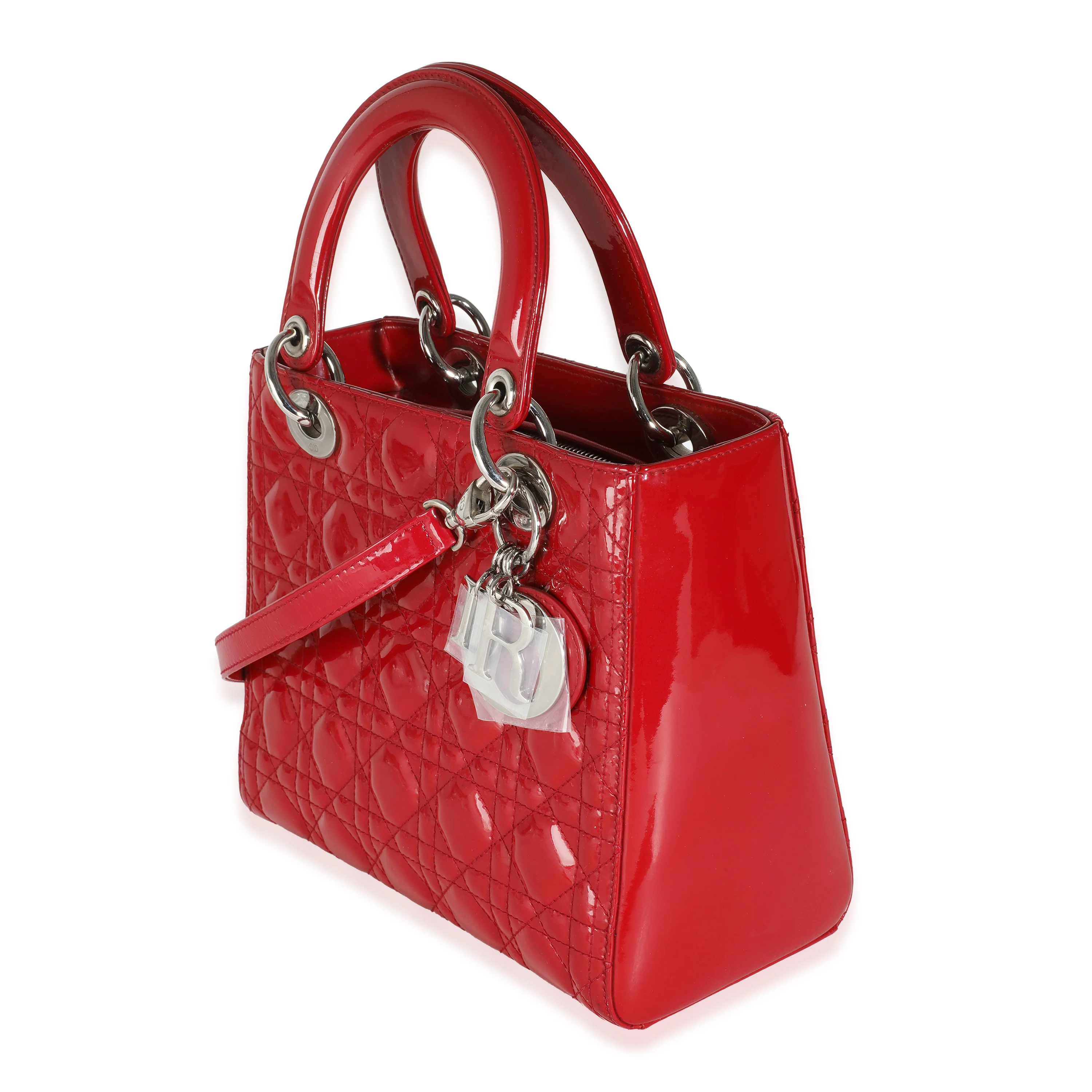 Red Patent Cannage Medium Lady Dior - Image 2