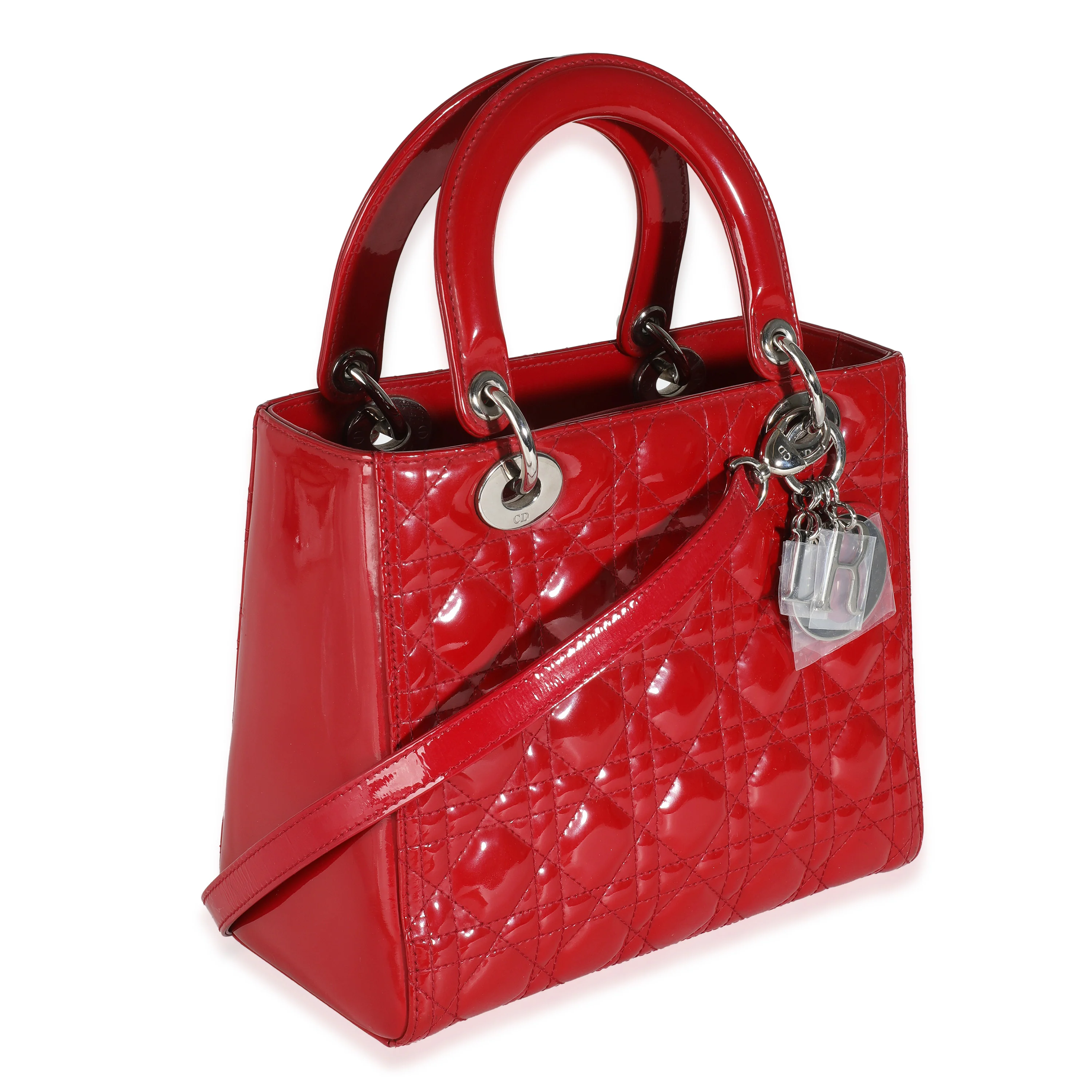 Red Patent Cannage Medium Lady Dior - Image 3