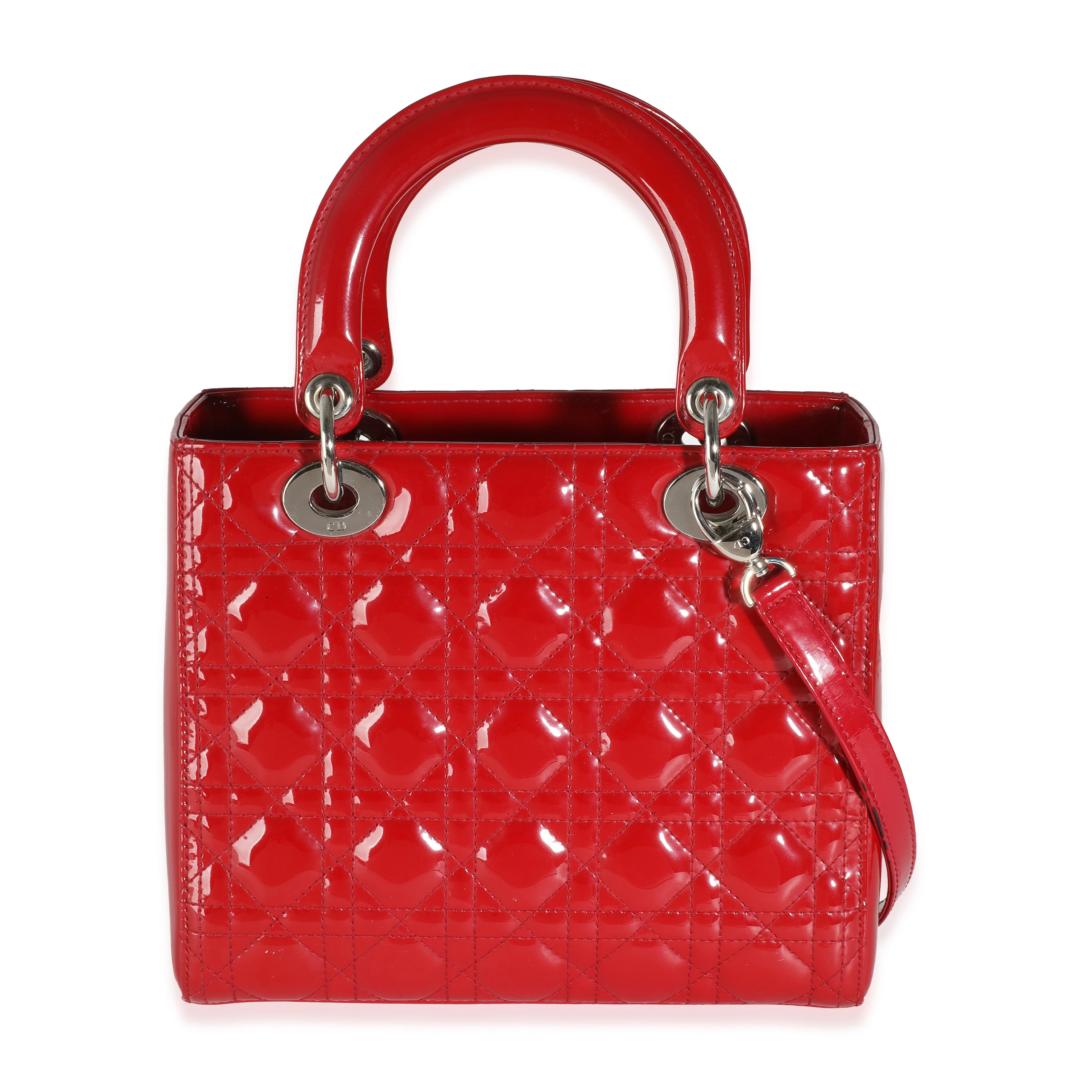 Red Patent Cannage Medium Lady Dior - Image 4