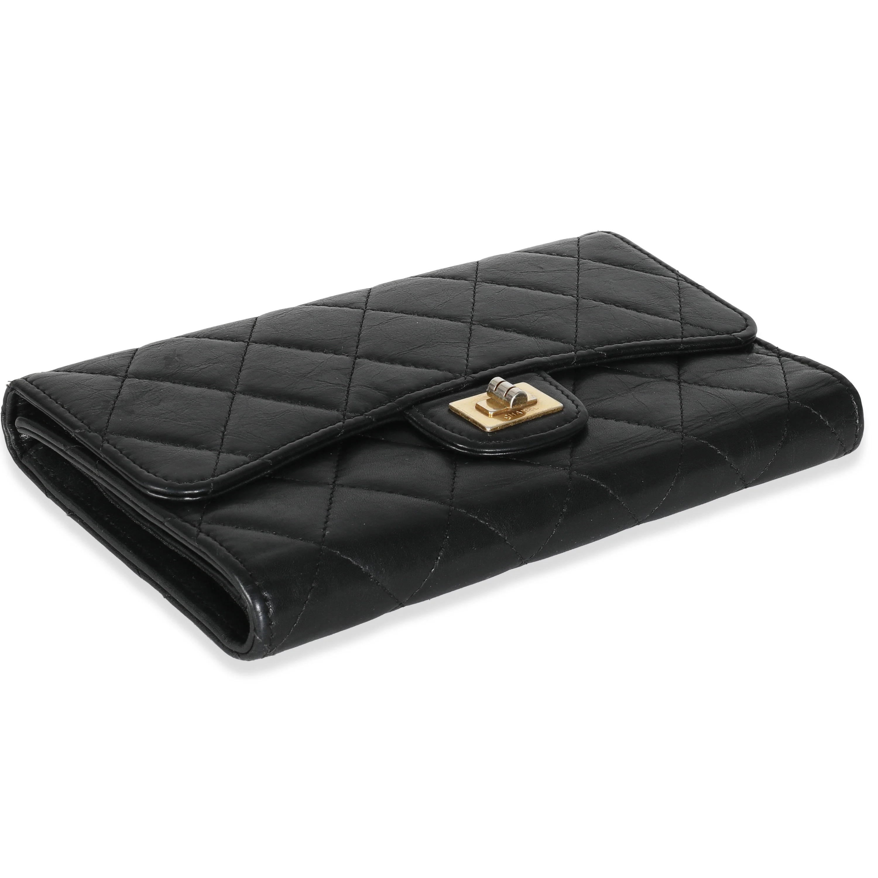 Black Quilted Lambskin Reissue Flap Wallet - Image 6
