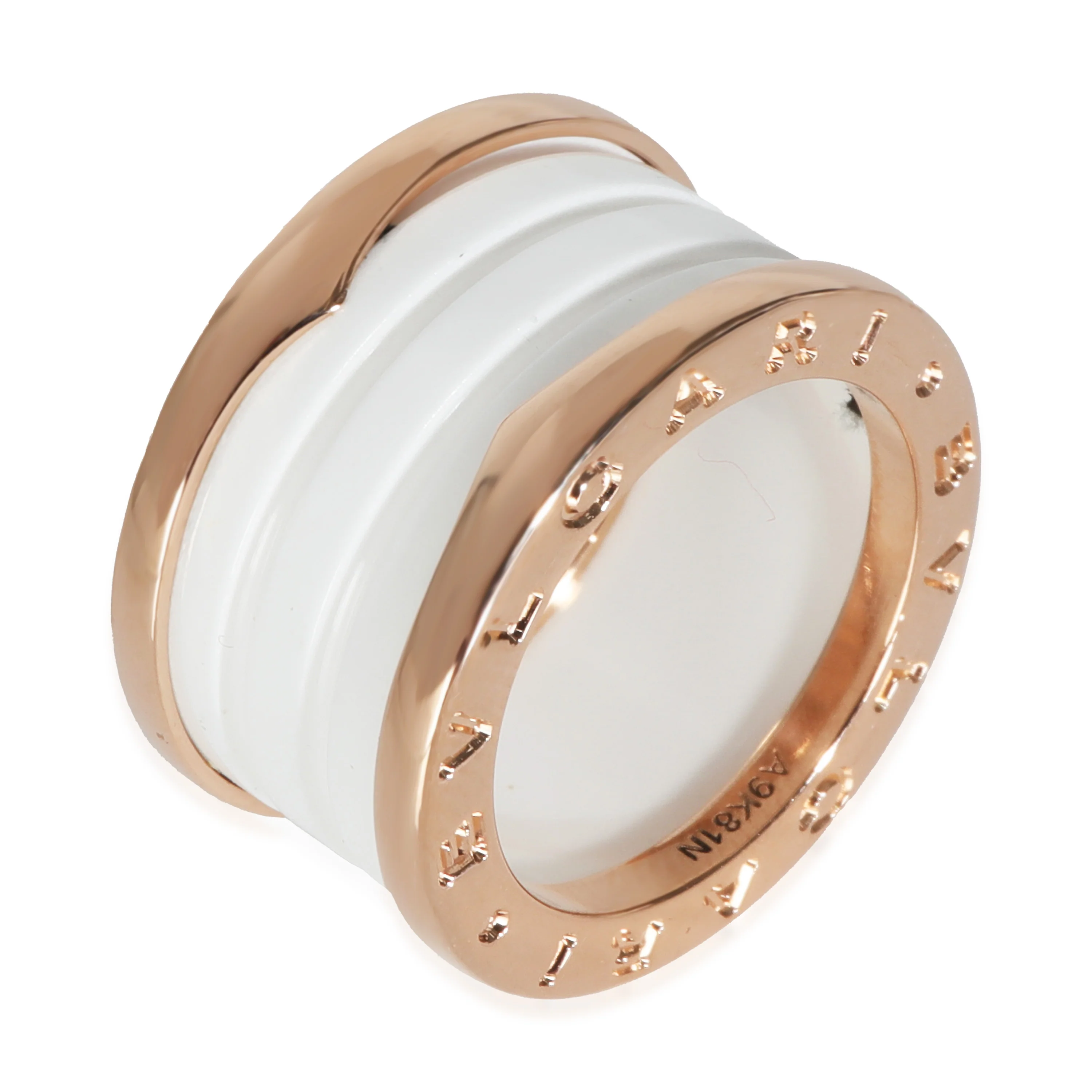 B.zero1 Ring in 18k Rose Gold & White Ceramic - Image 3