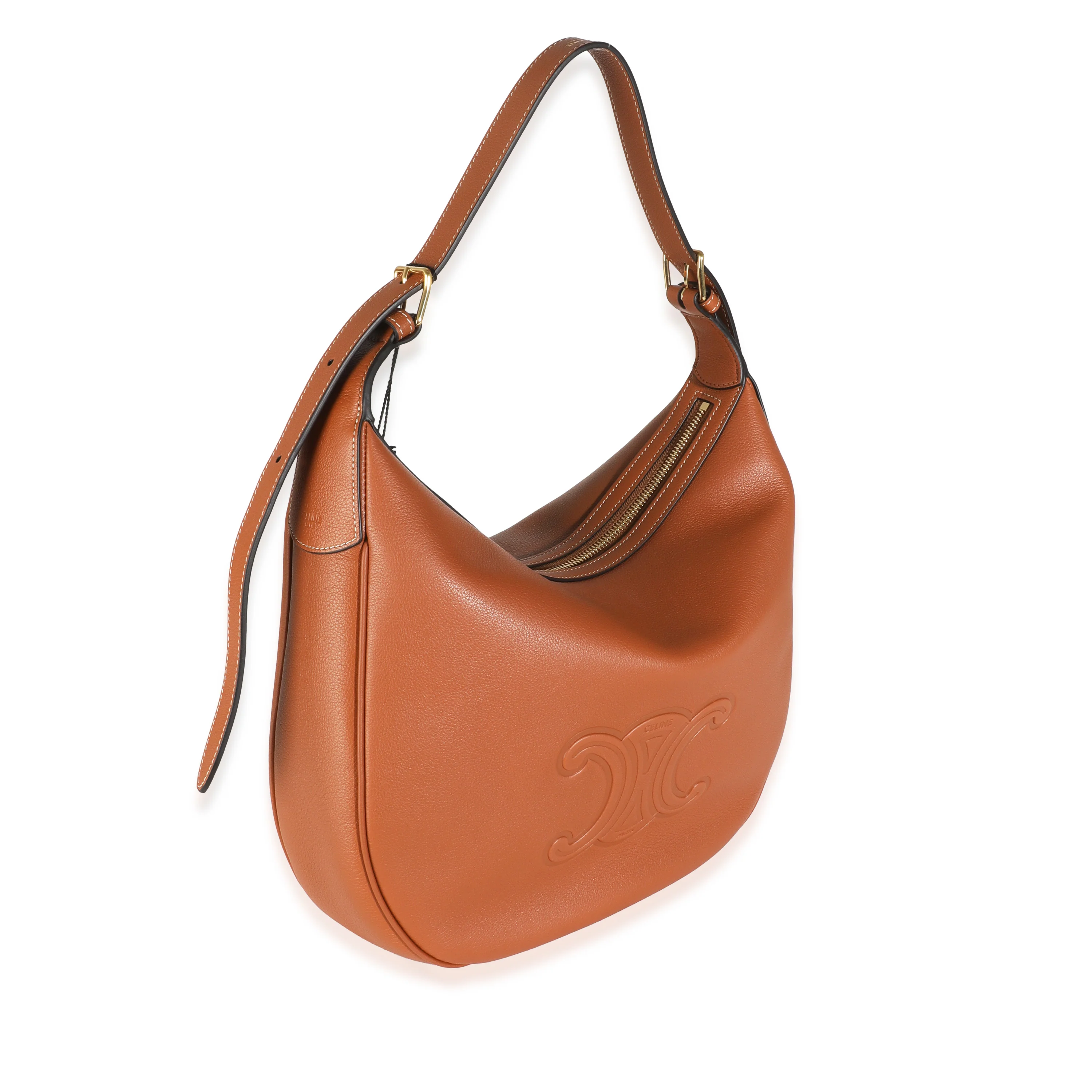 Tan Supple Calfskin Medium Triomphe Heloise Bag - Image 3