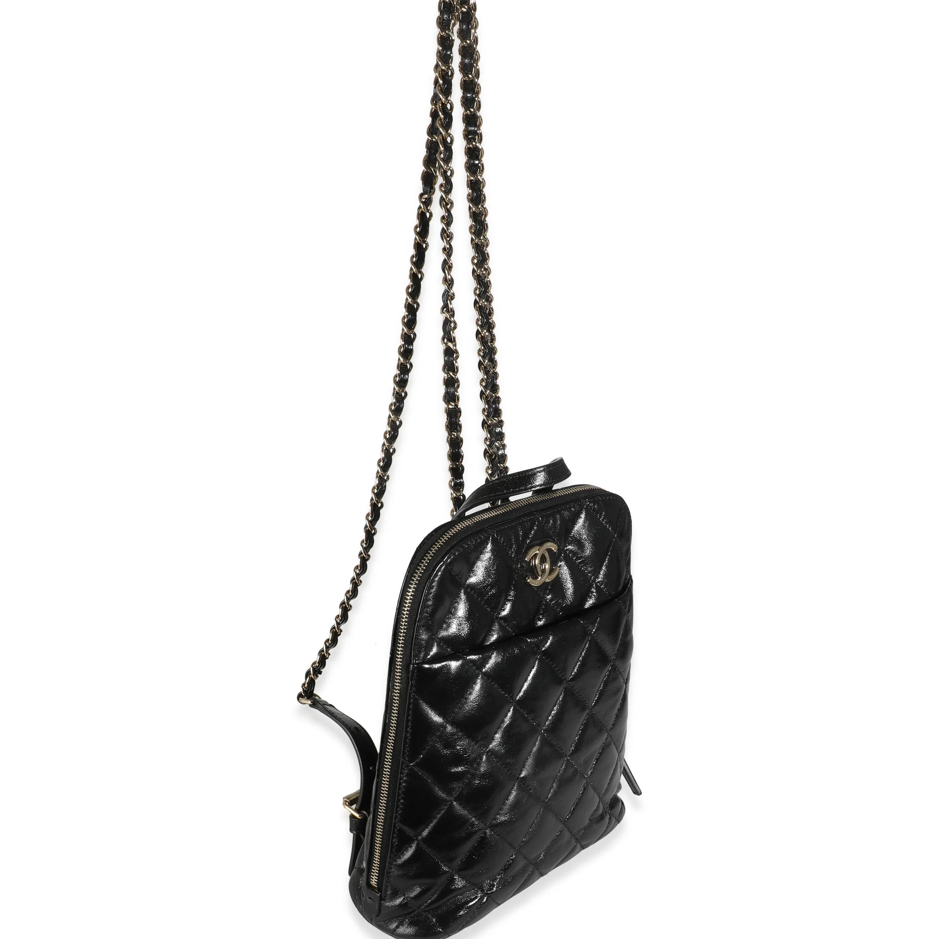 Black Quilted Shiny Calfskin My Pocket Backpack - Image 3
