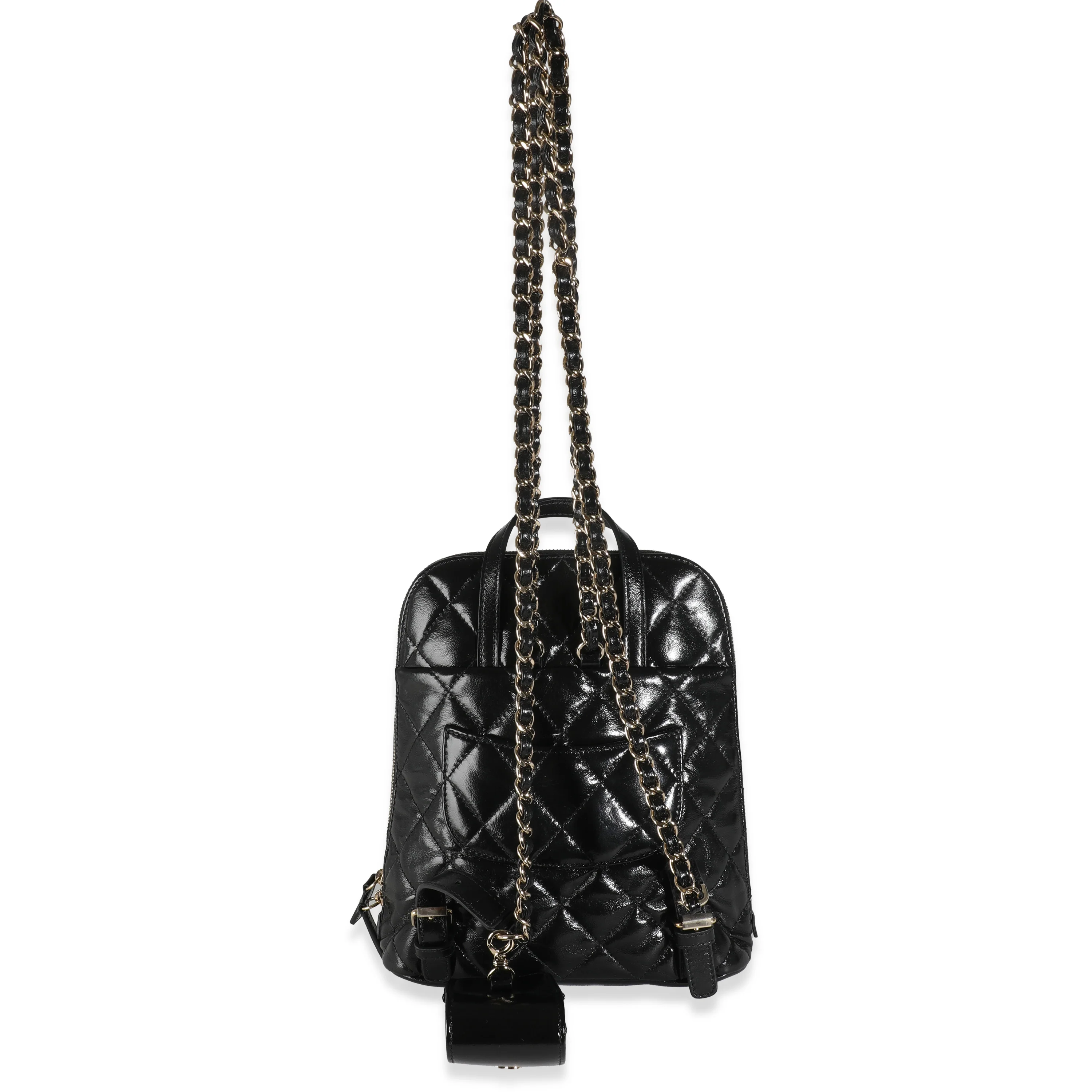 Black Quilted Shiny Calfskin My Pocket Backpack - Image 4
