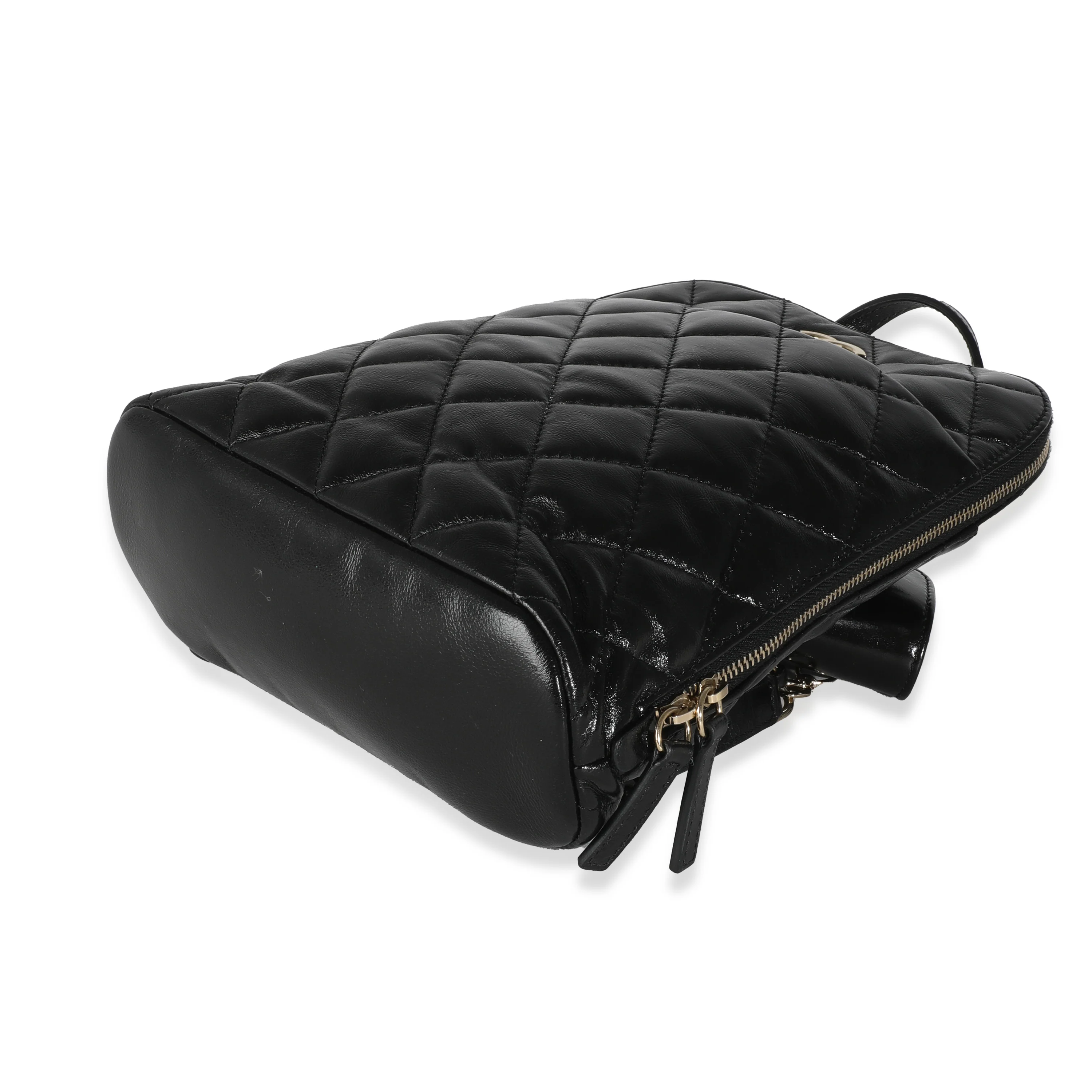 Black Quilted Shiny Calfskin My Pocket Backpack - Image 7
