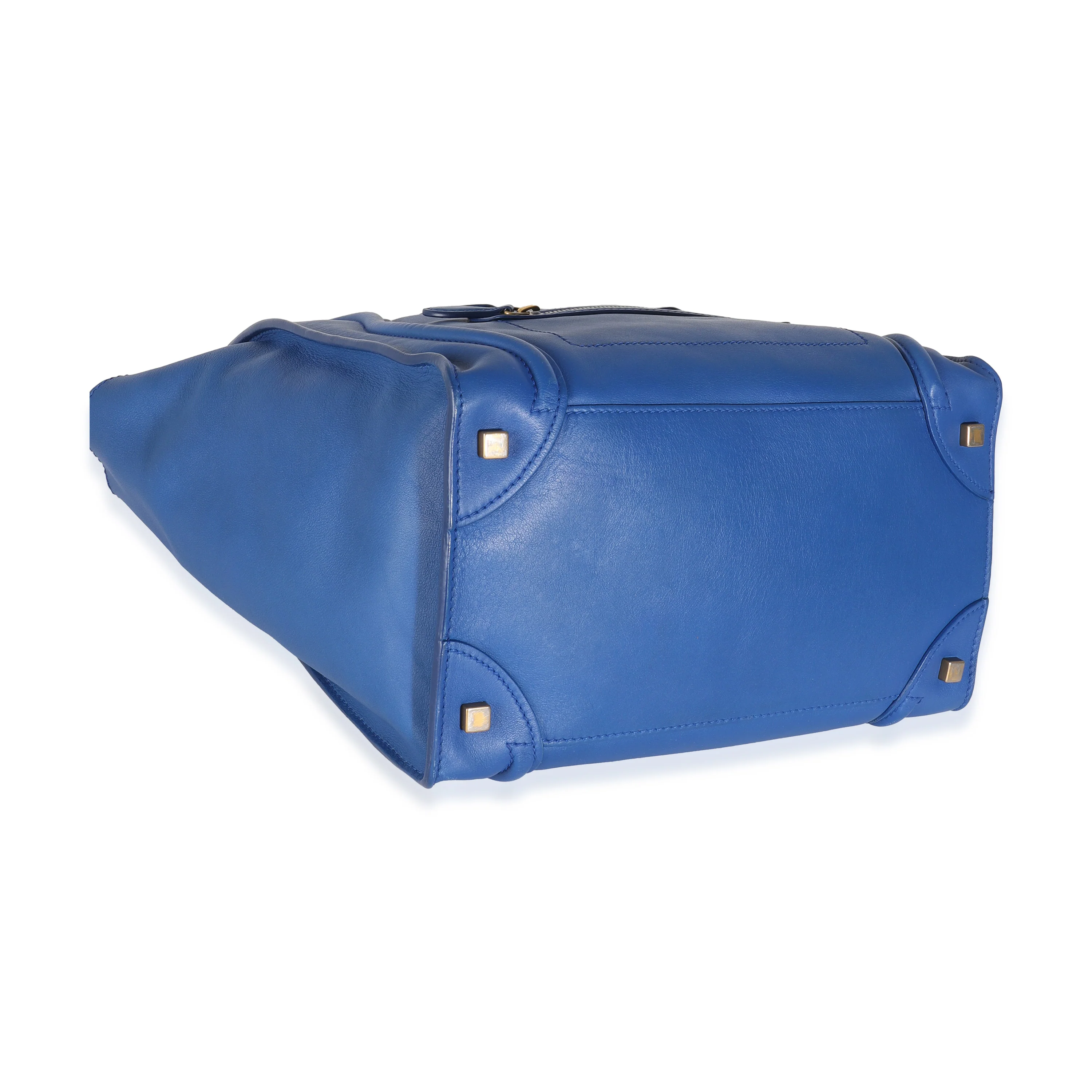 Blue Smooth Calfskin Mini Luggage Tote - Image 6