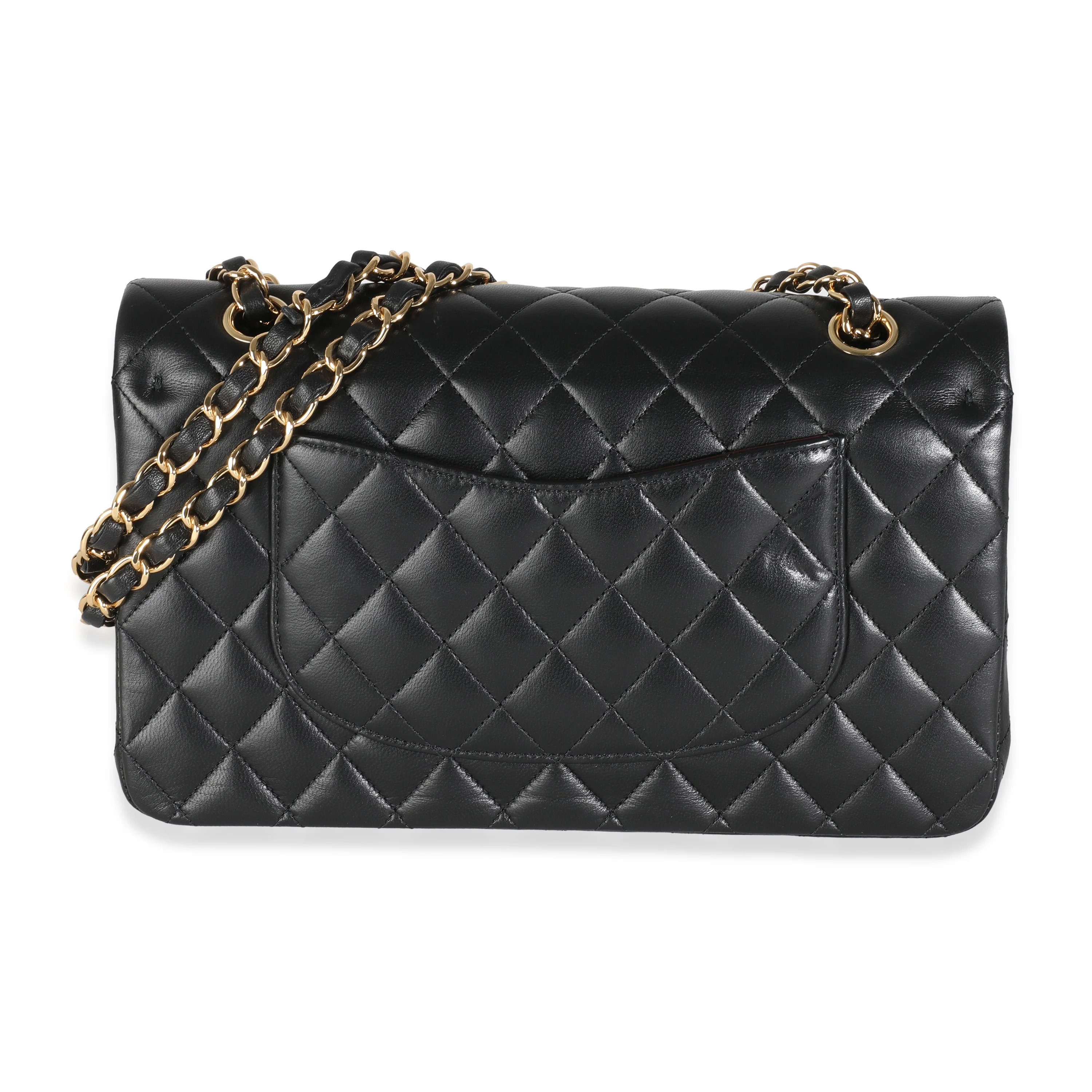 Black Quilted Lambskin Medium Classic Double Flap Bag - Image 4