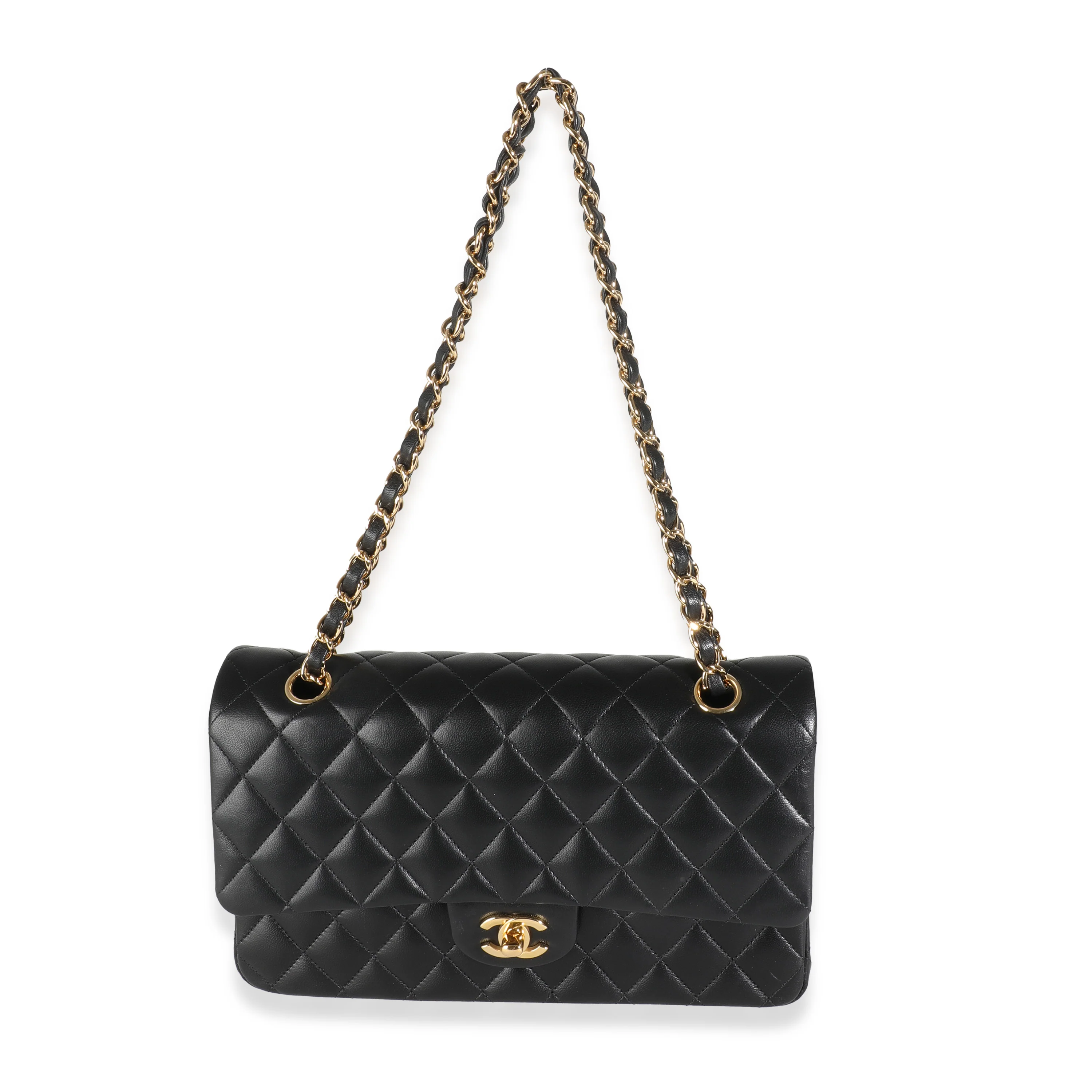 Black Quilted Lambskin Medium Classic Double Flap Bag - Image 8