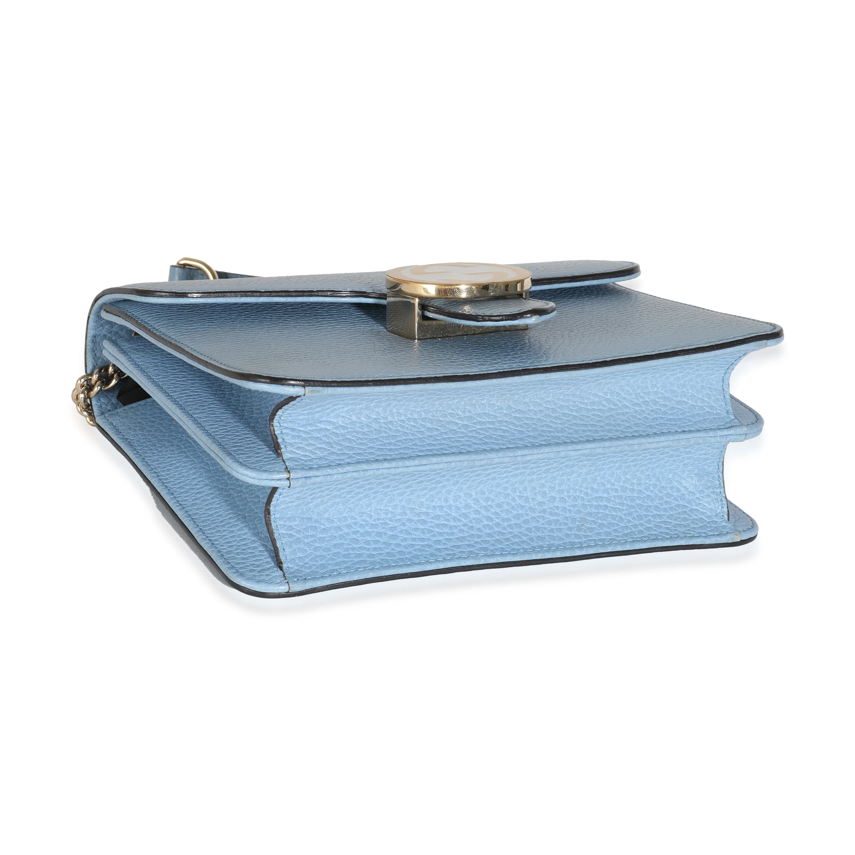 Mineral Blue Dollar Calfskin Small Interlocking G Shoulder Bag - Image 6