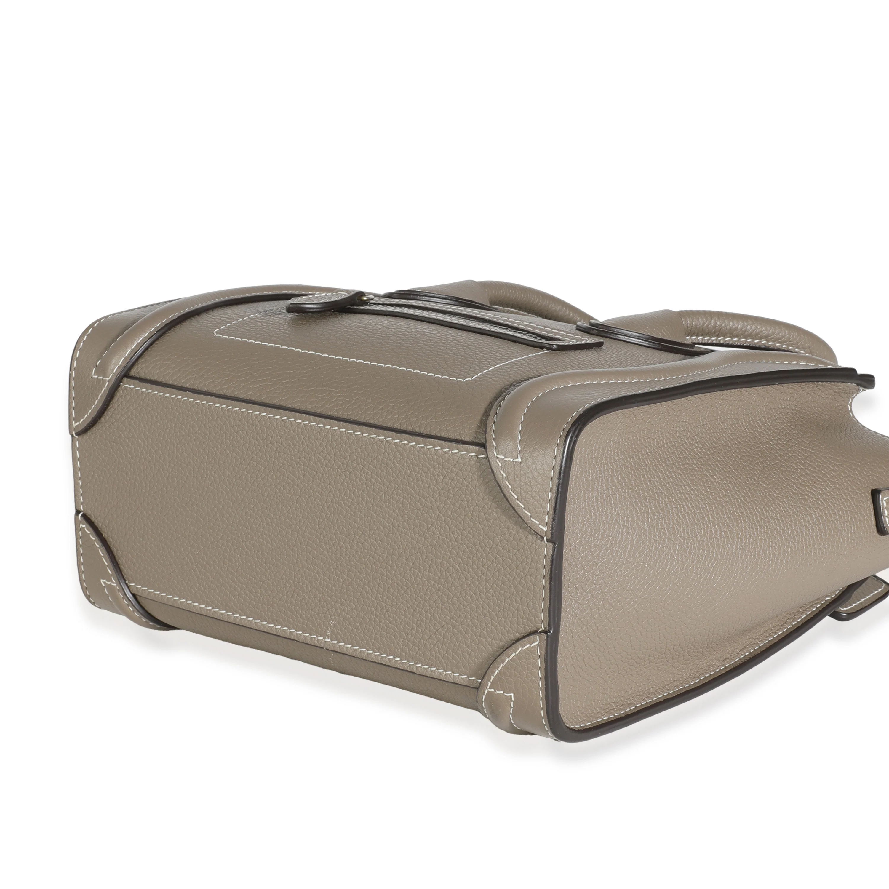 Taupe Drummed Calfskin Nano Luggage - Image 6