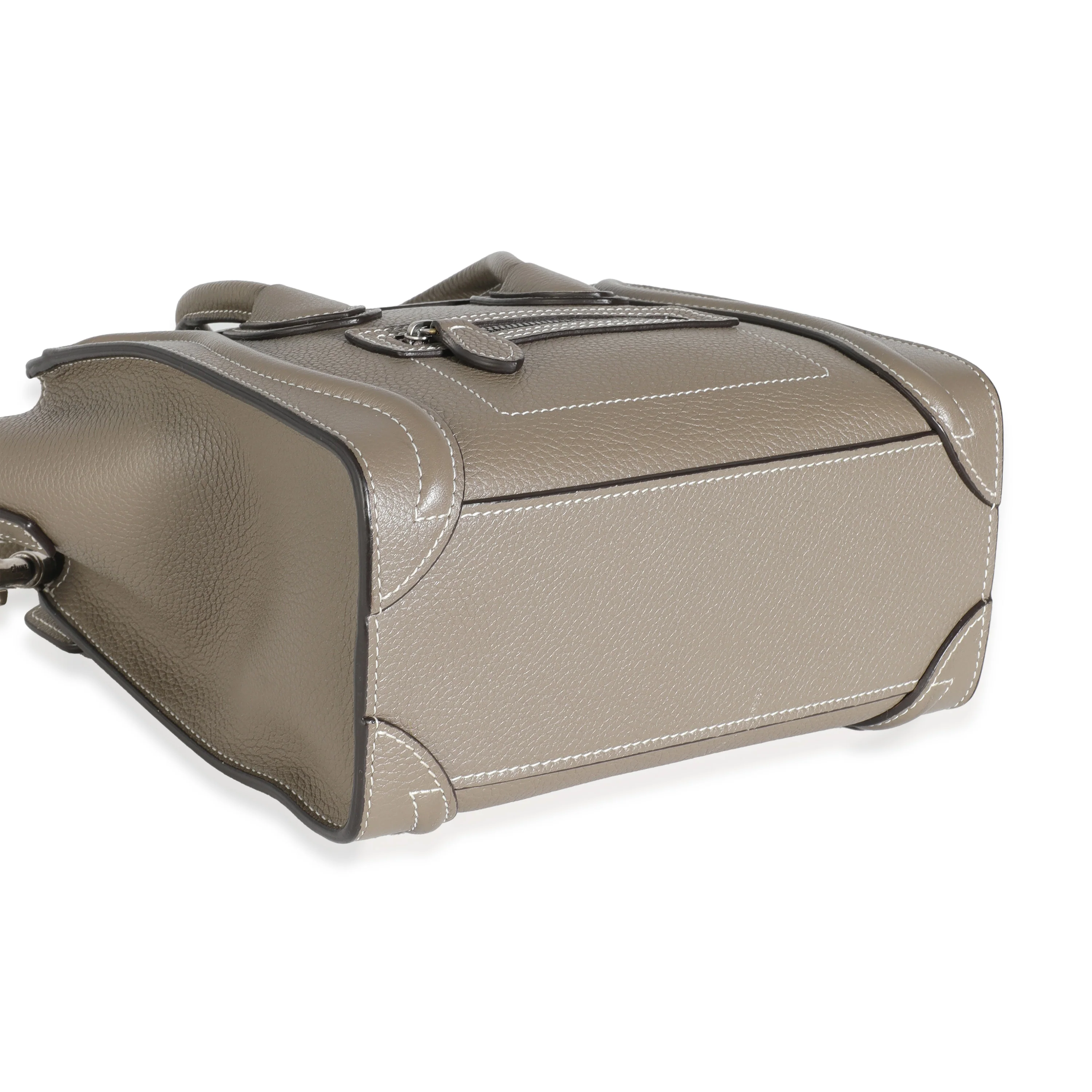 Taupe Drummed Calfskin Nano Luggage - Image 8