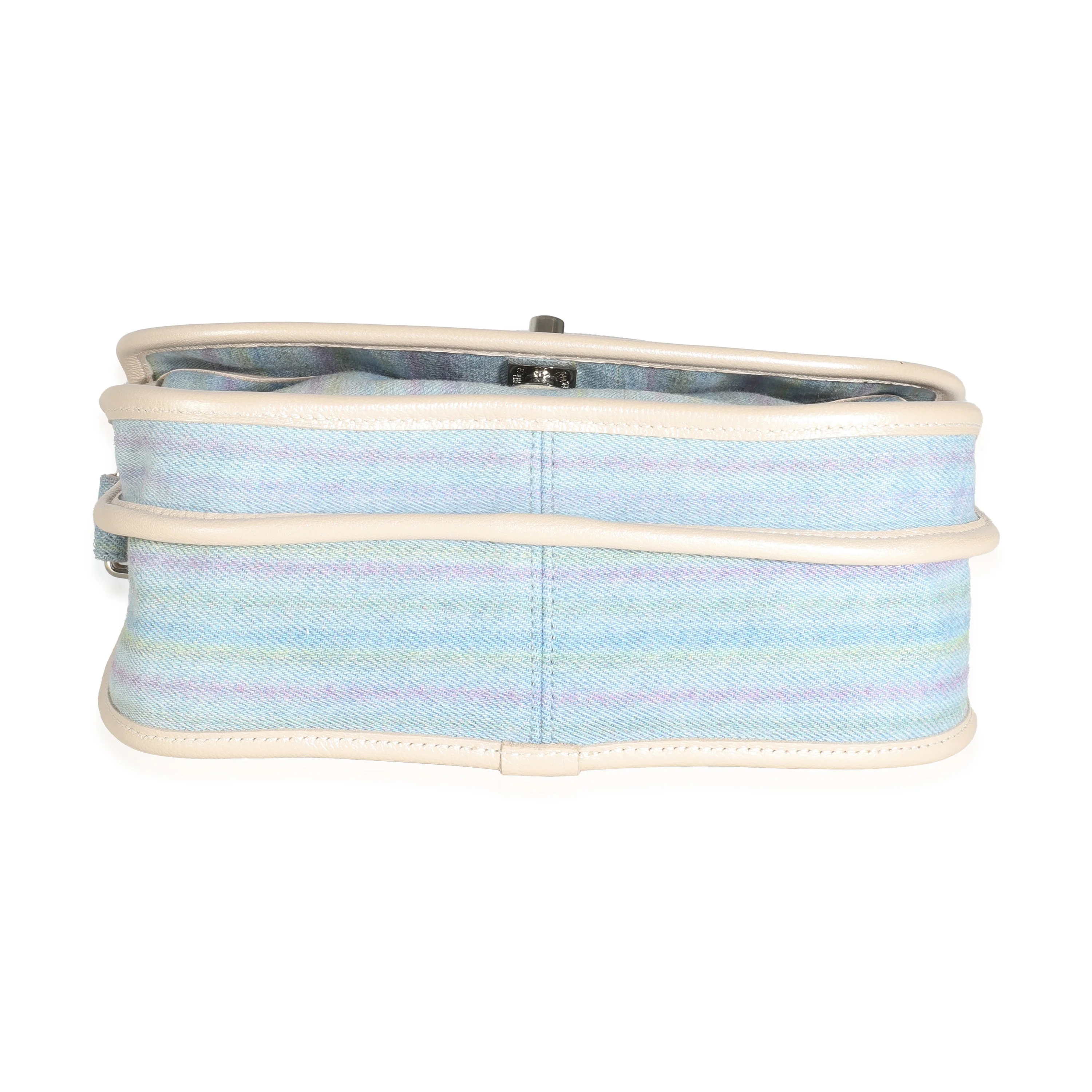 Light Blue Striped Denim Small Jungle Stroll Messenger - Image 5