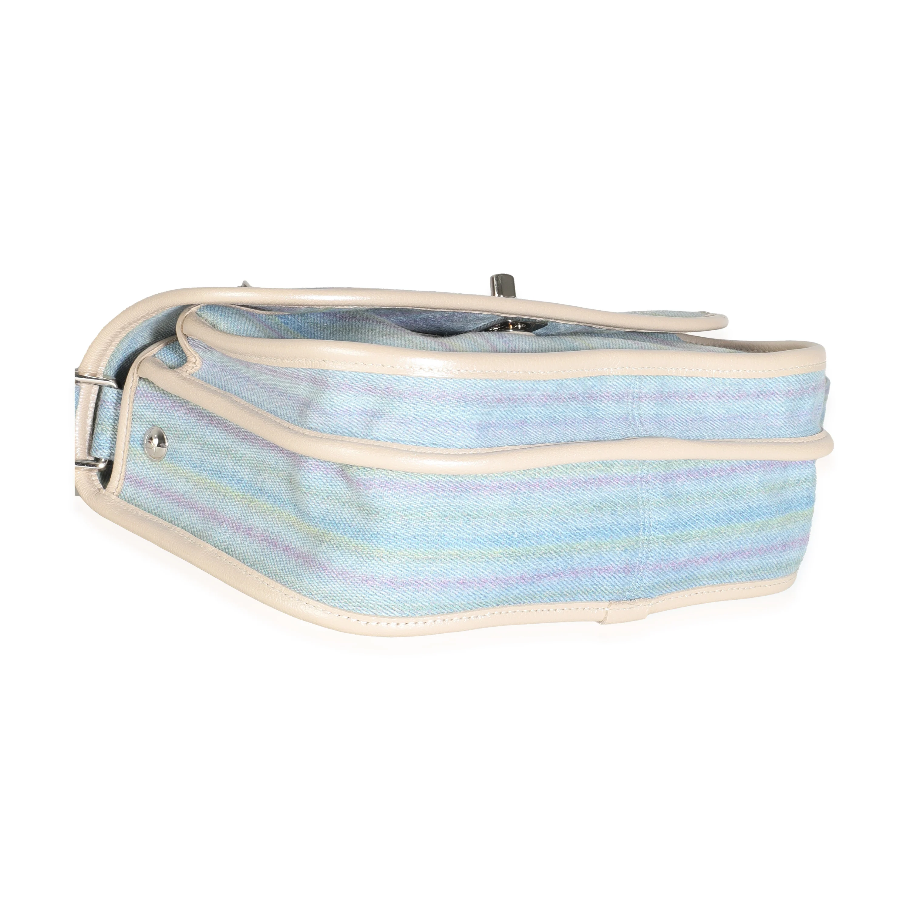 Light Blue Striped Denim Small Jungle Stroll Messenger - Image 6