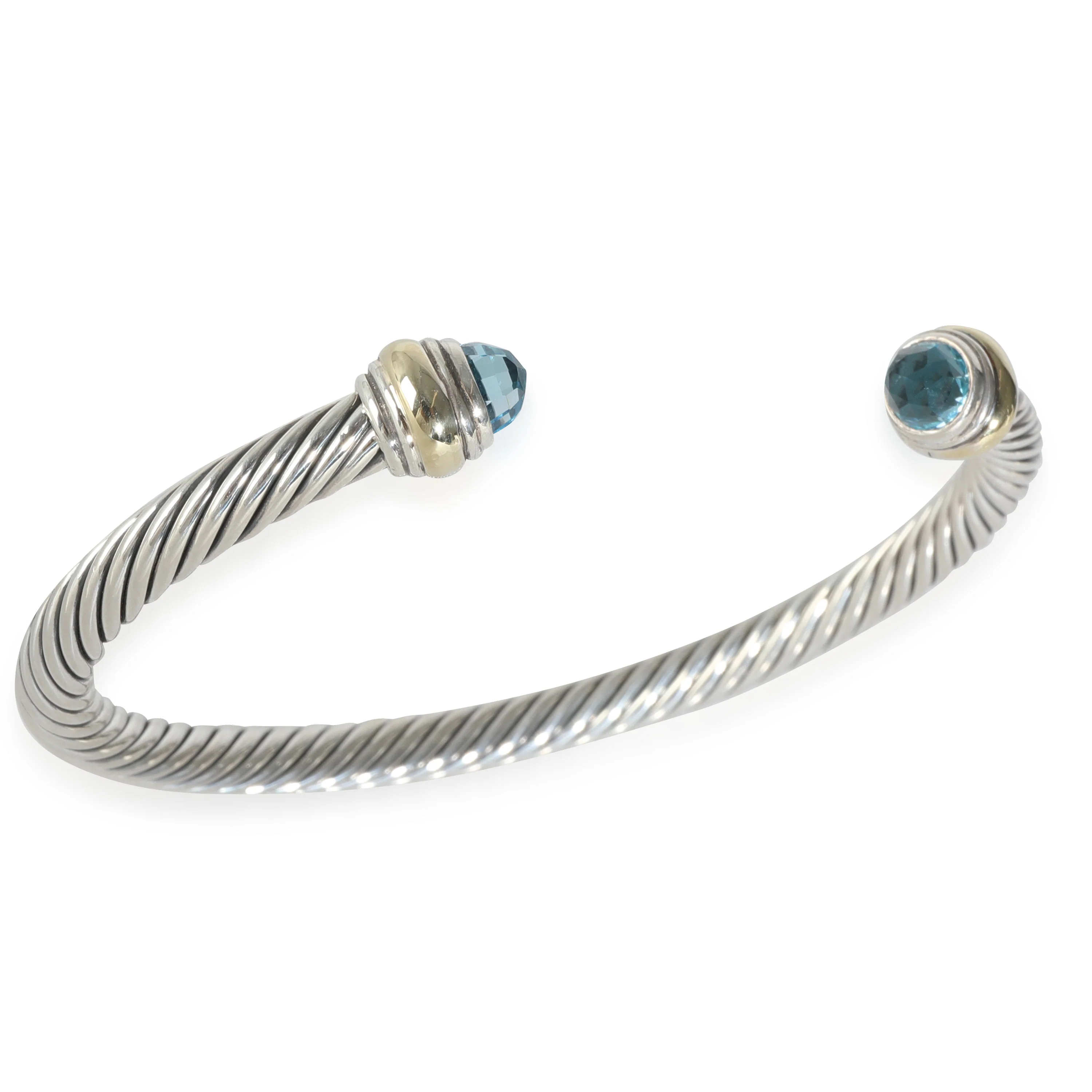 Cable Classic Topaz Bracelet in 14k Yellow Gold/Sterling Silver - Image 3