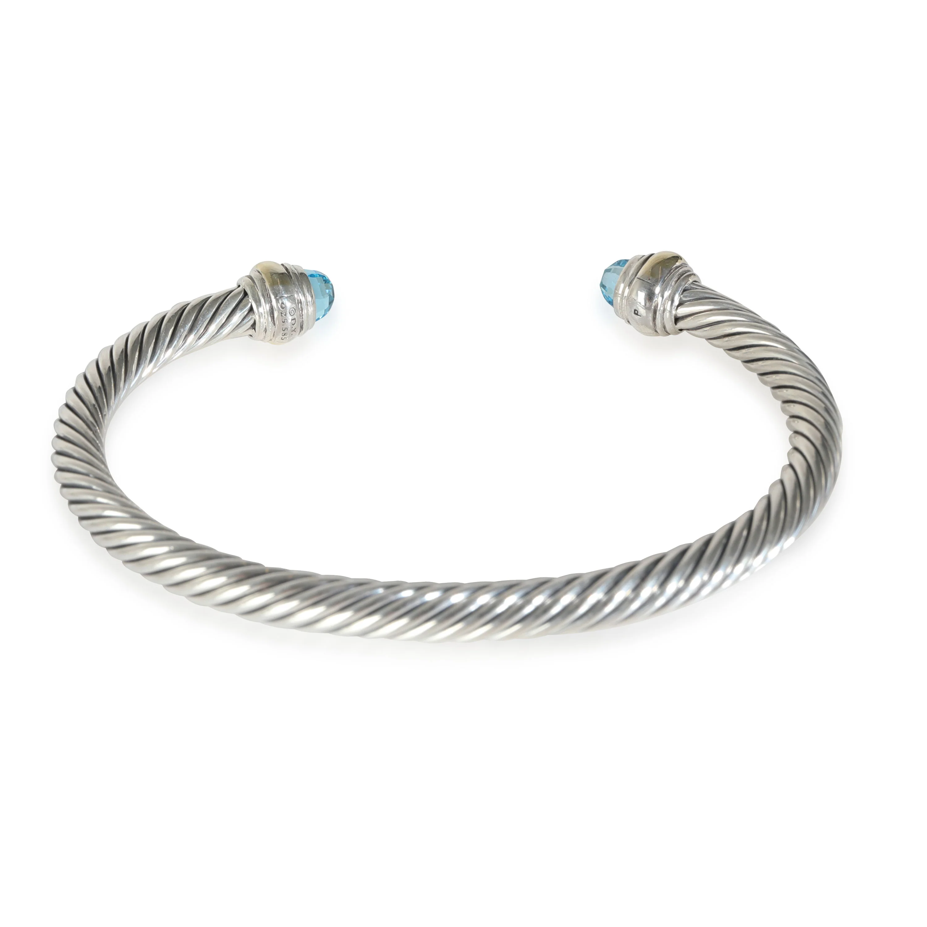 Cable Classic Topaz Bracelet in 14k Yellow Gold/Sterling Silver - Image 4