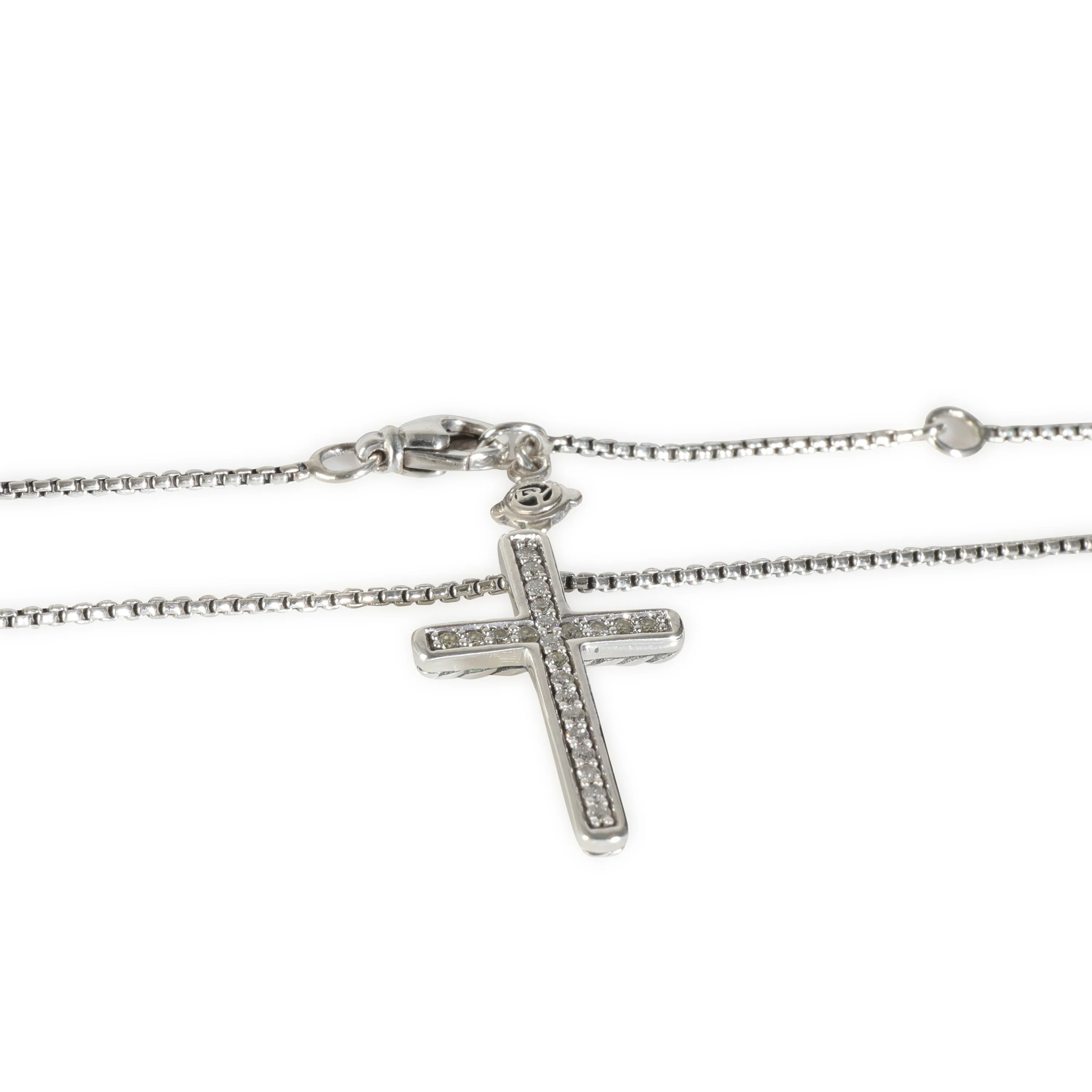 25mm Diamond Cable Cross Pendant in Sterling Silver 0.15 CTW - Image 3