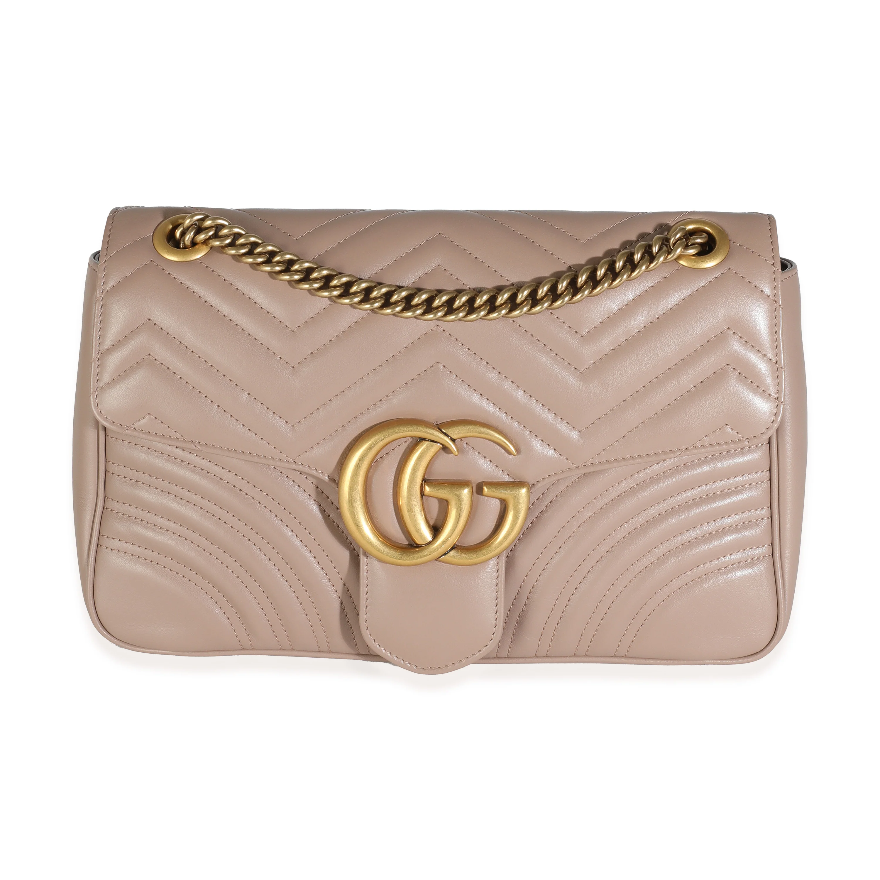 Porcelain Rose Matelasse Calfskin Medium Marmont Bag