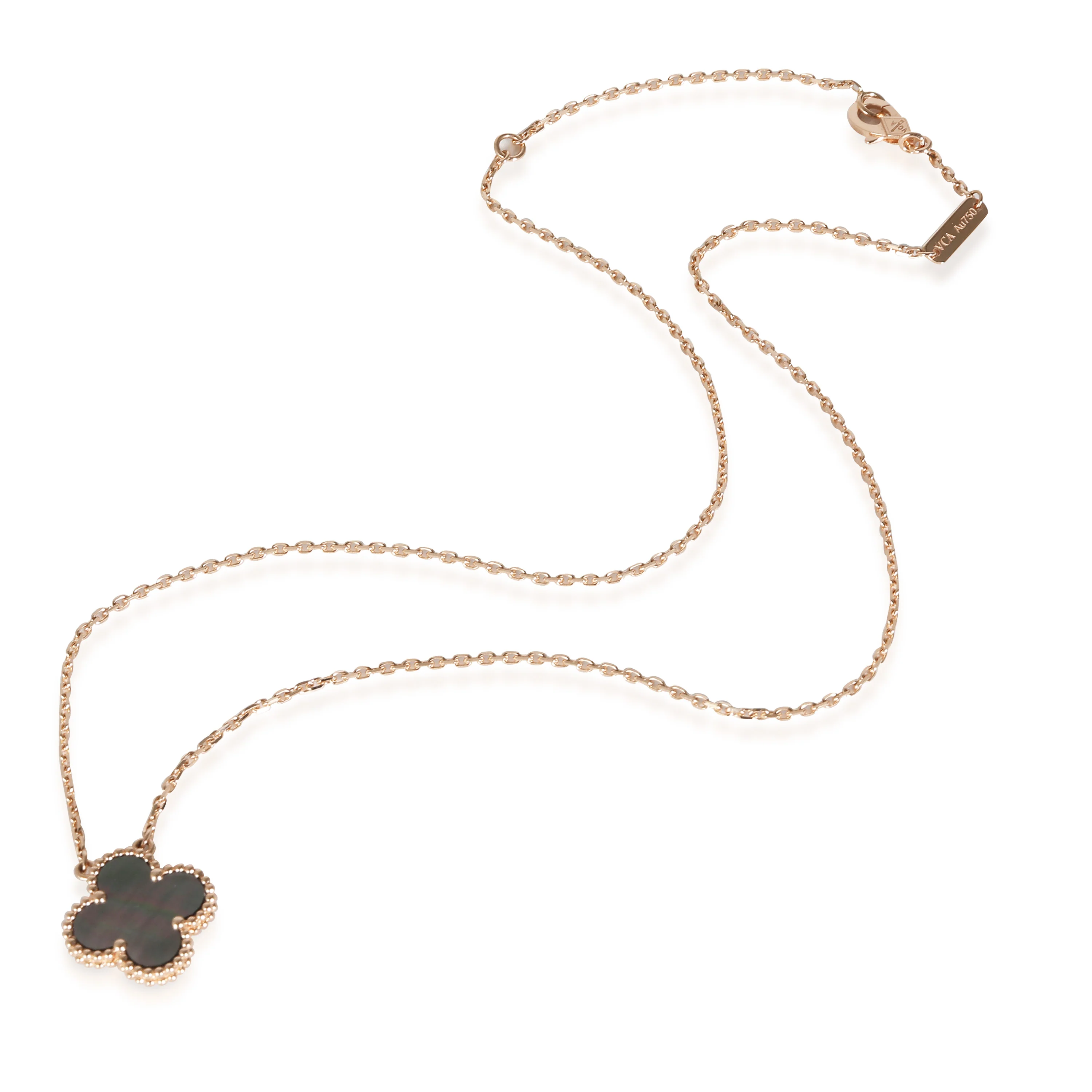 Vintage Alhambra Grey Mother Of Pearl Pendant 18K Rose Gold - Image 2
