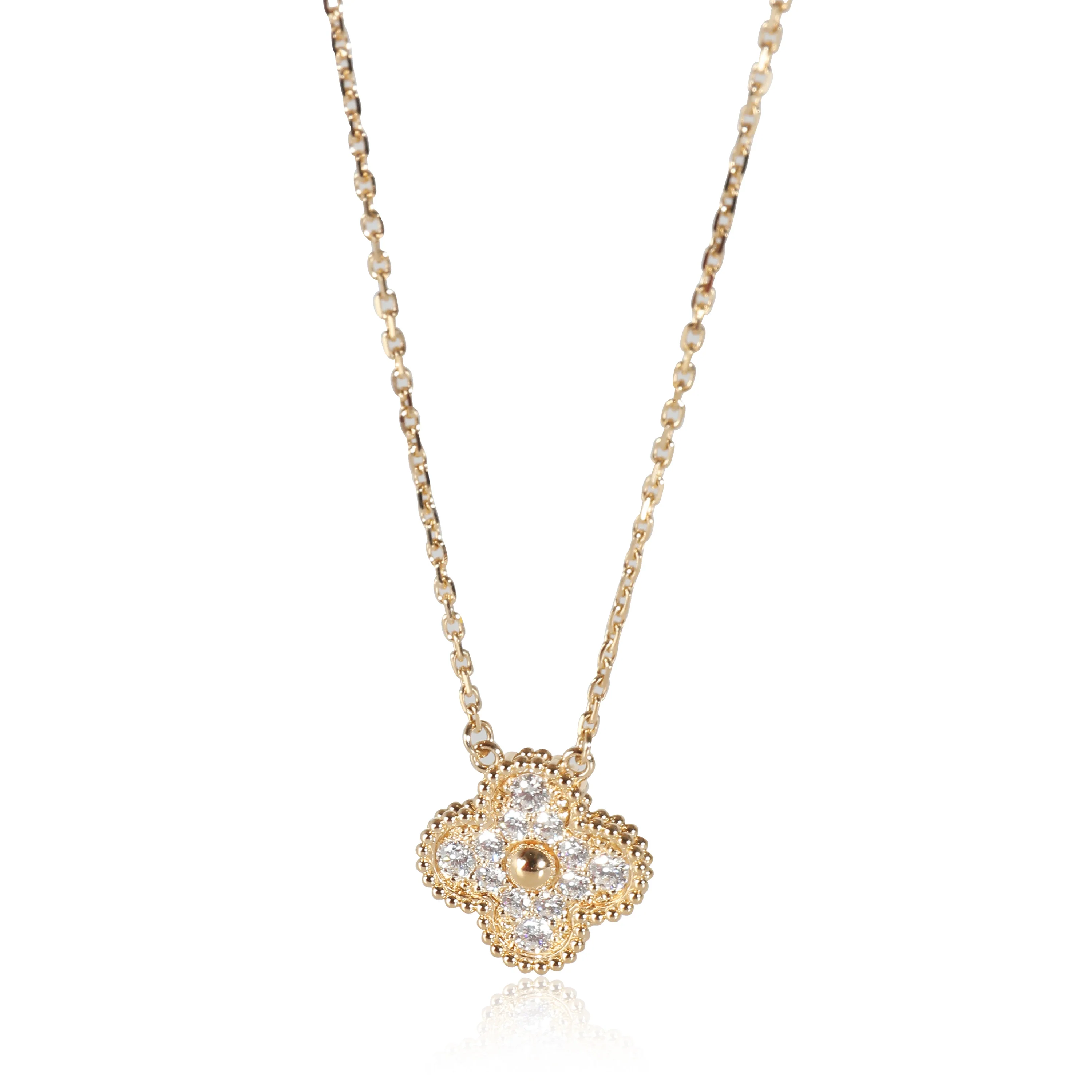 Vintage Alhambra Pendant Necklace in 18k Yellow Gold