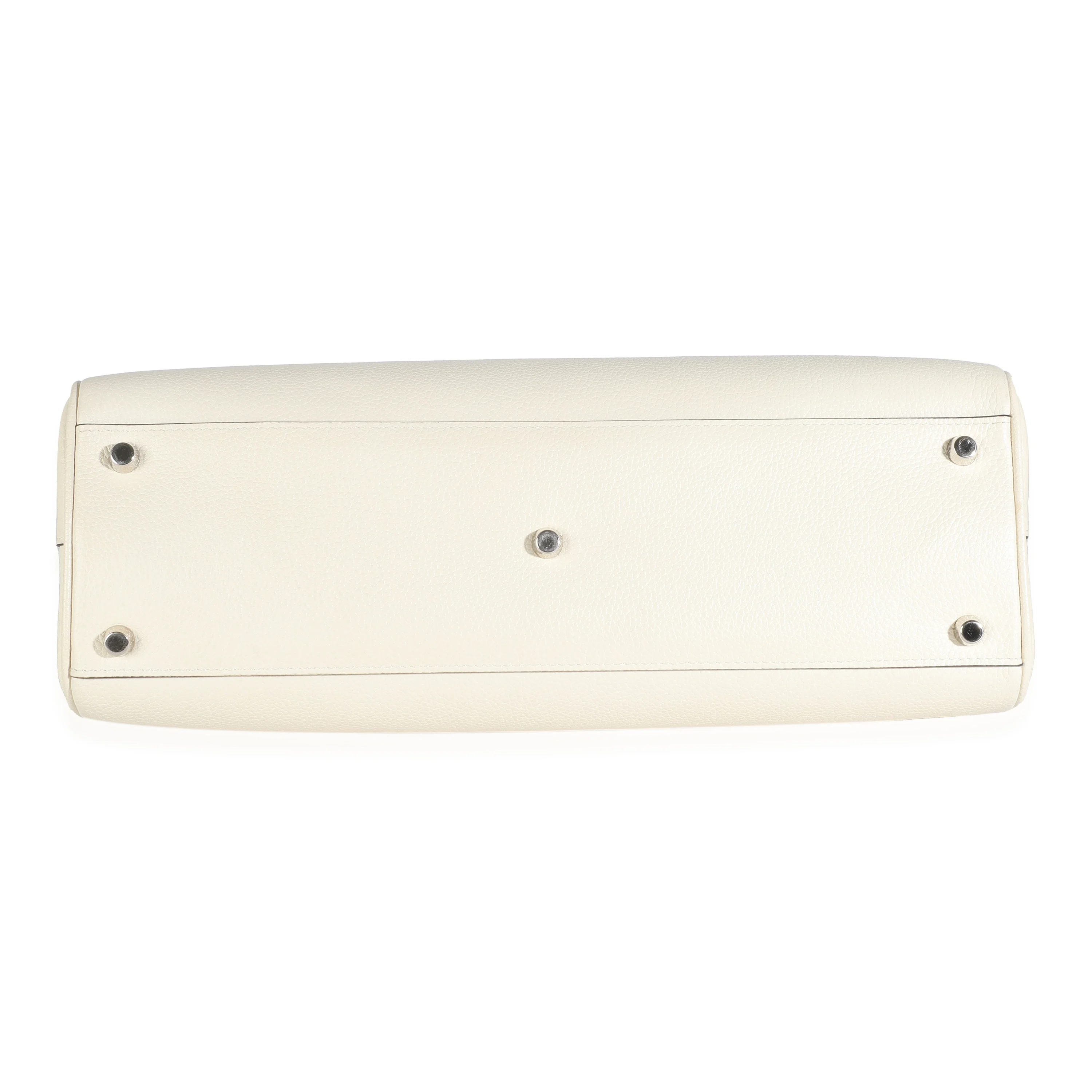 Mystic White Grainy Calfskin Medium Zumi Top Handle Bag - Image 7
