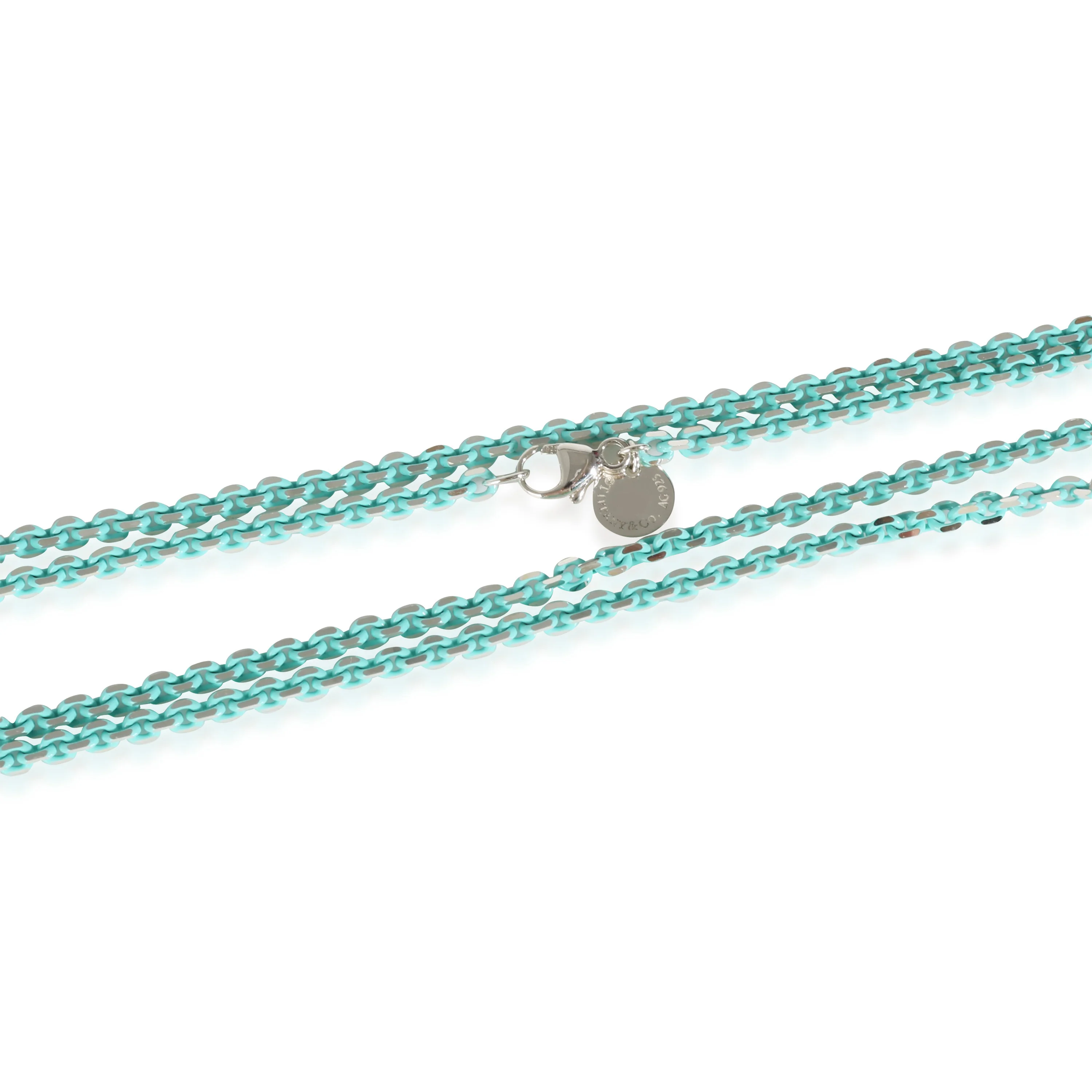 Sparkle Chain With Blue Enamel in Sterling Silver, 30 Inches - Image 3