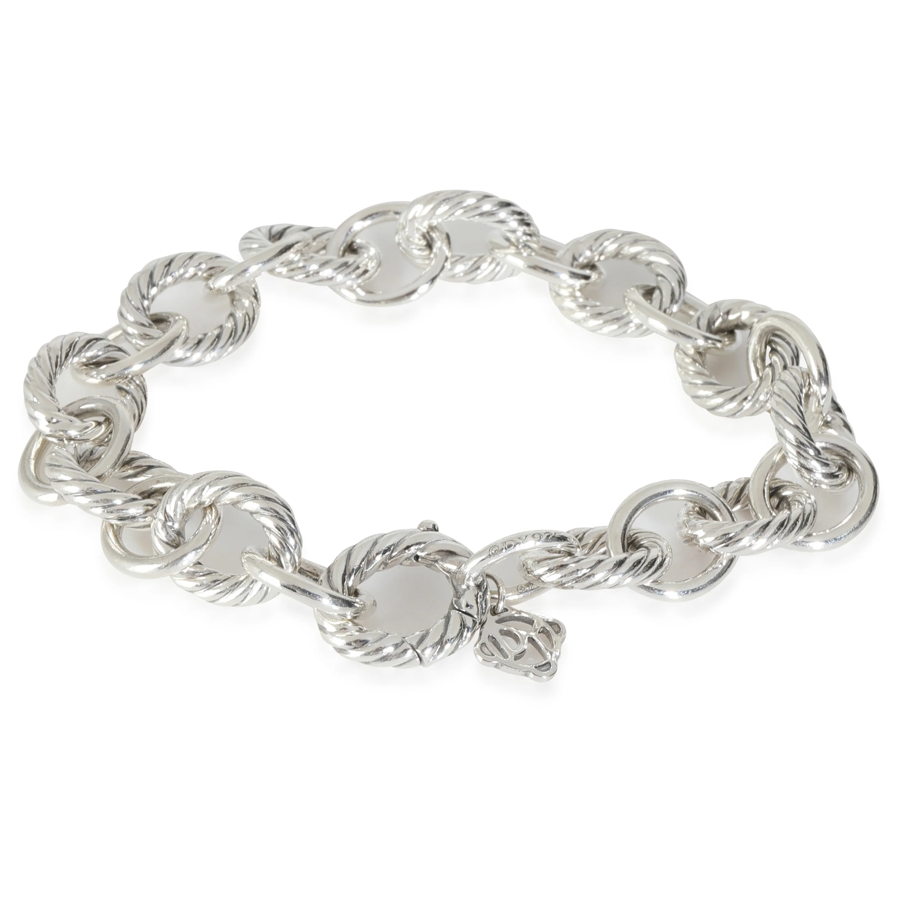 Sterling Silver Oval Link Bracelet, 12mm - Image 3