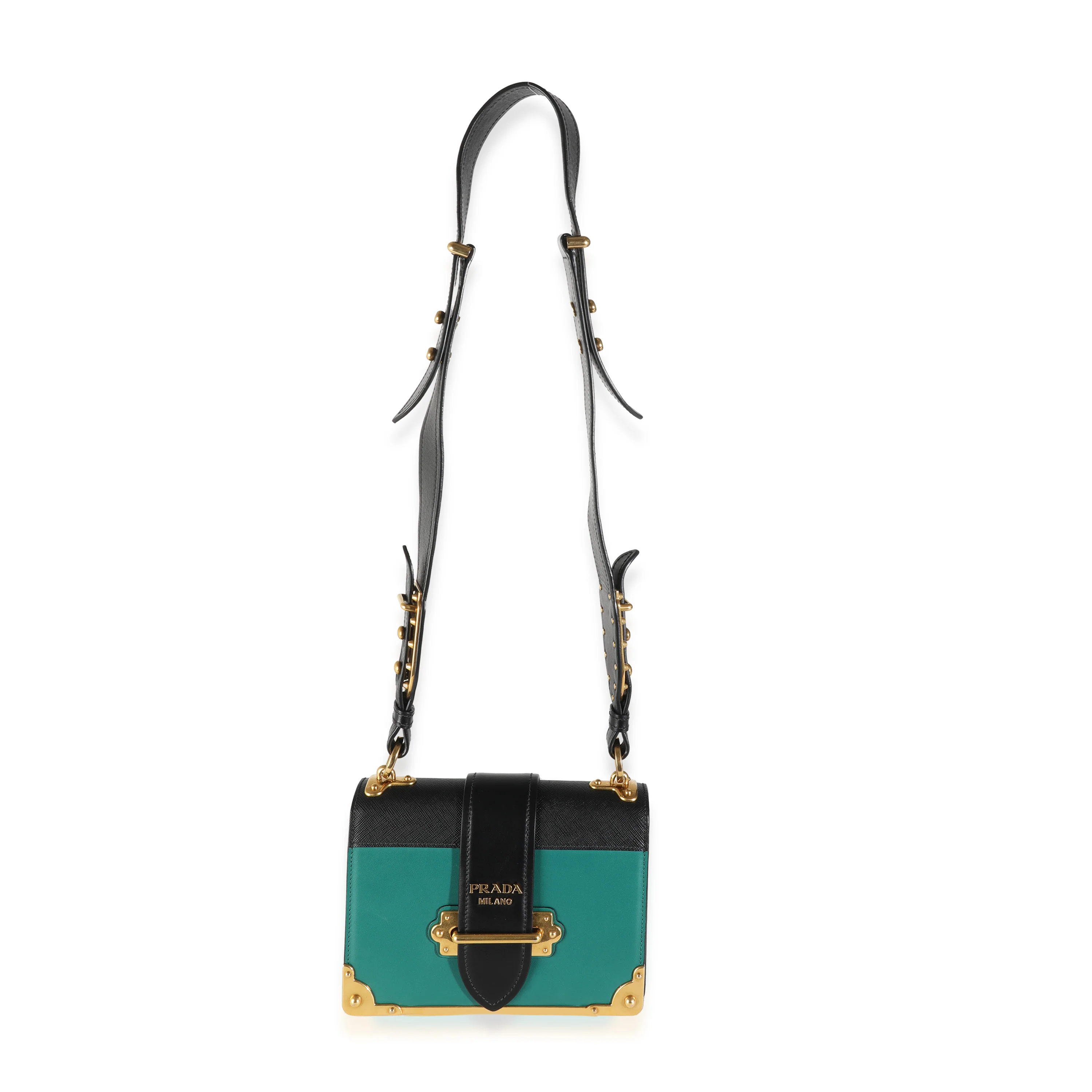 Black Saffiano Green City Calf Cahier Bag - Image 8
