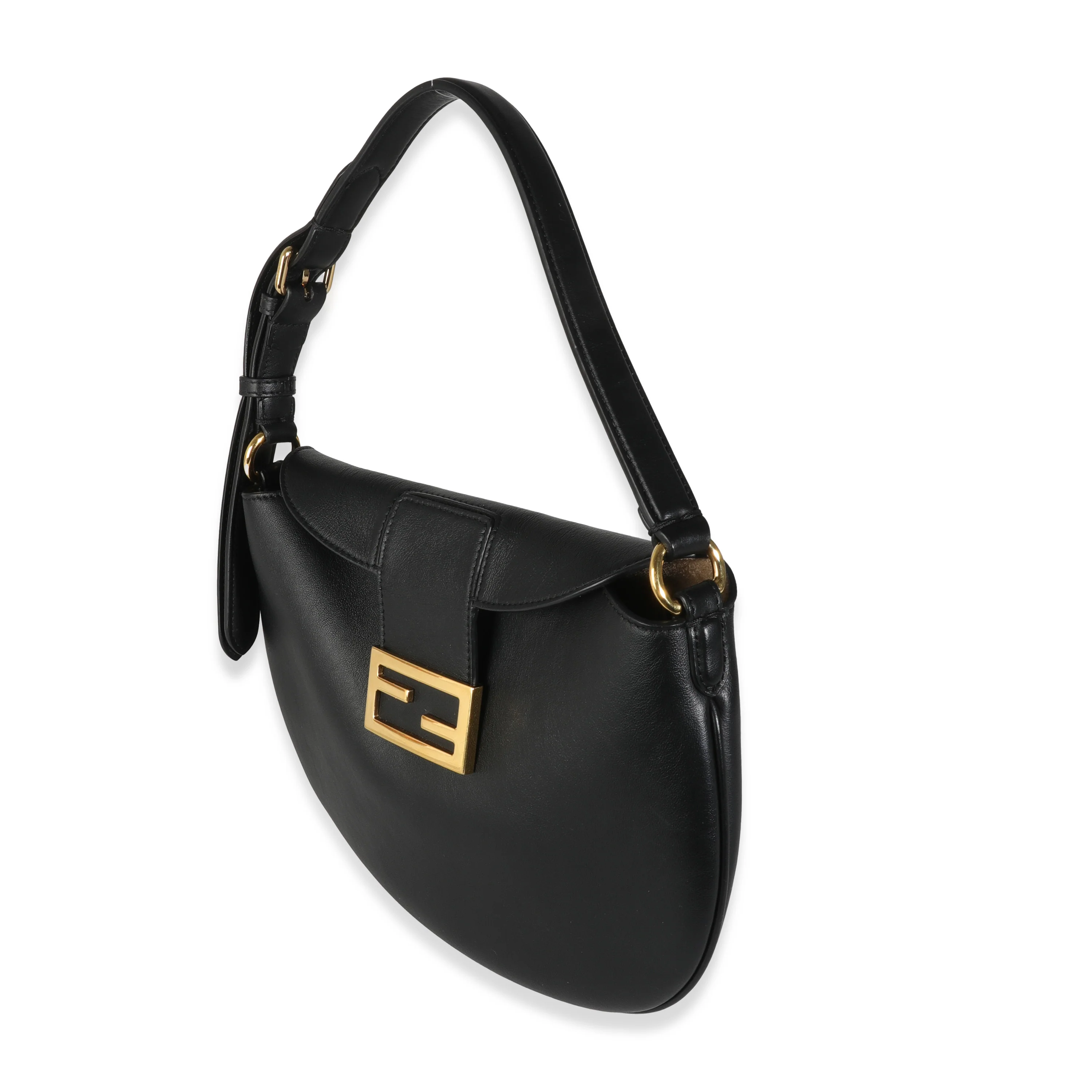 Black Calfskin Small Croissant Hobo - Image 2