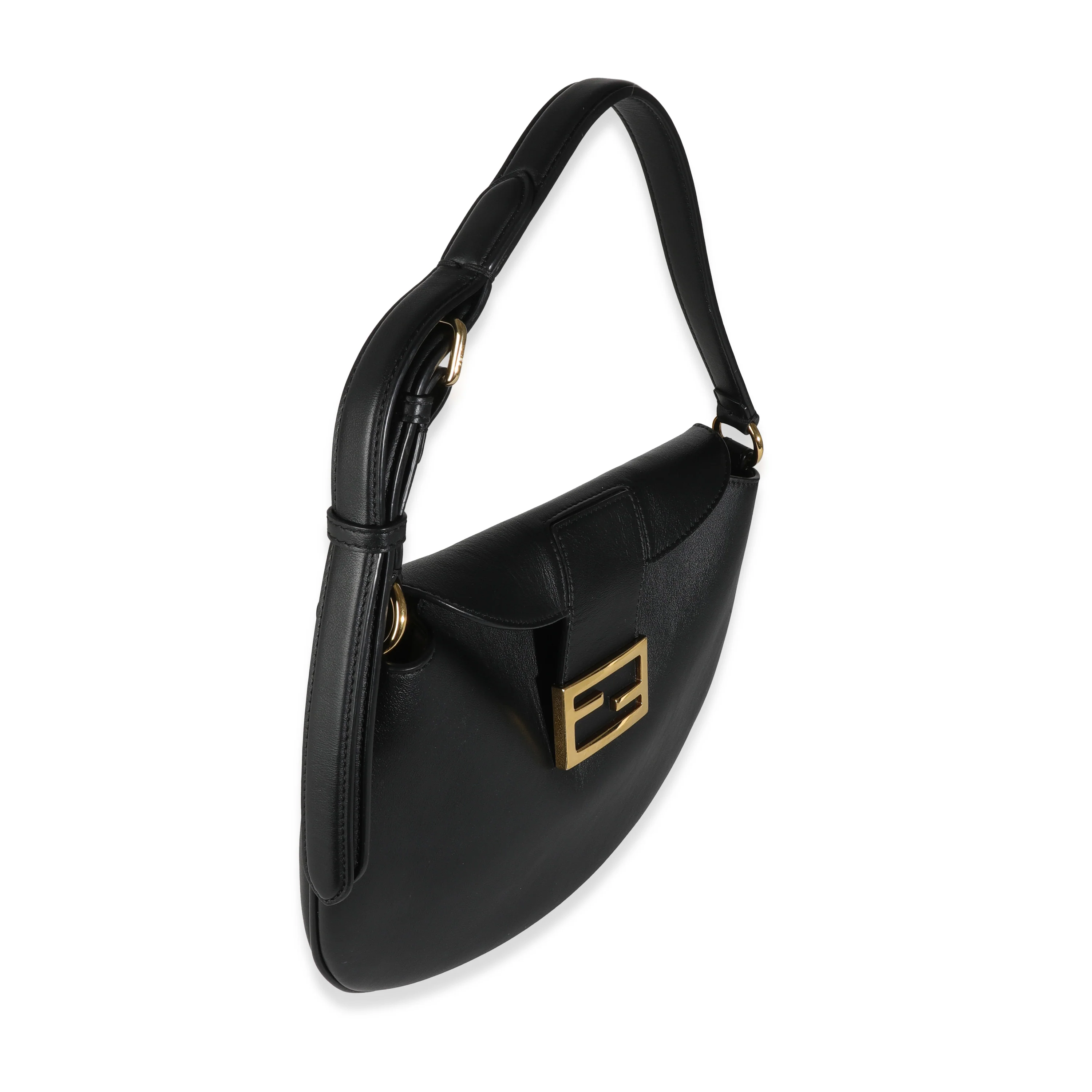 Black Calfskin Small Croissant Hobo - Image 3
