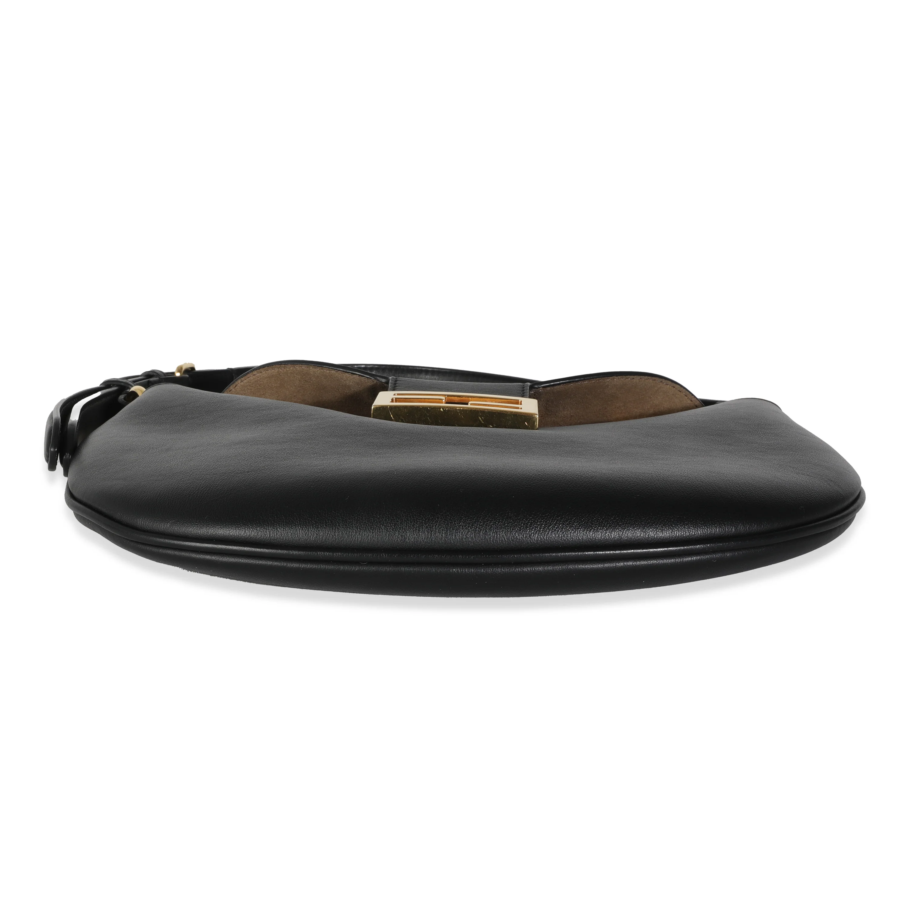 Black Calfskin Small Croissant Hobo - Image 5