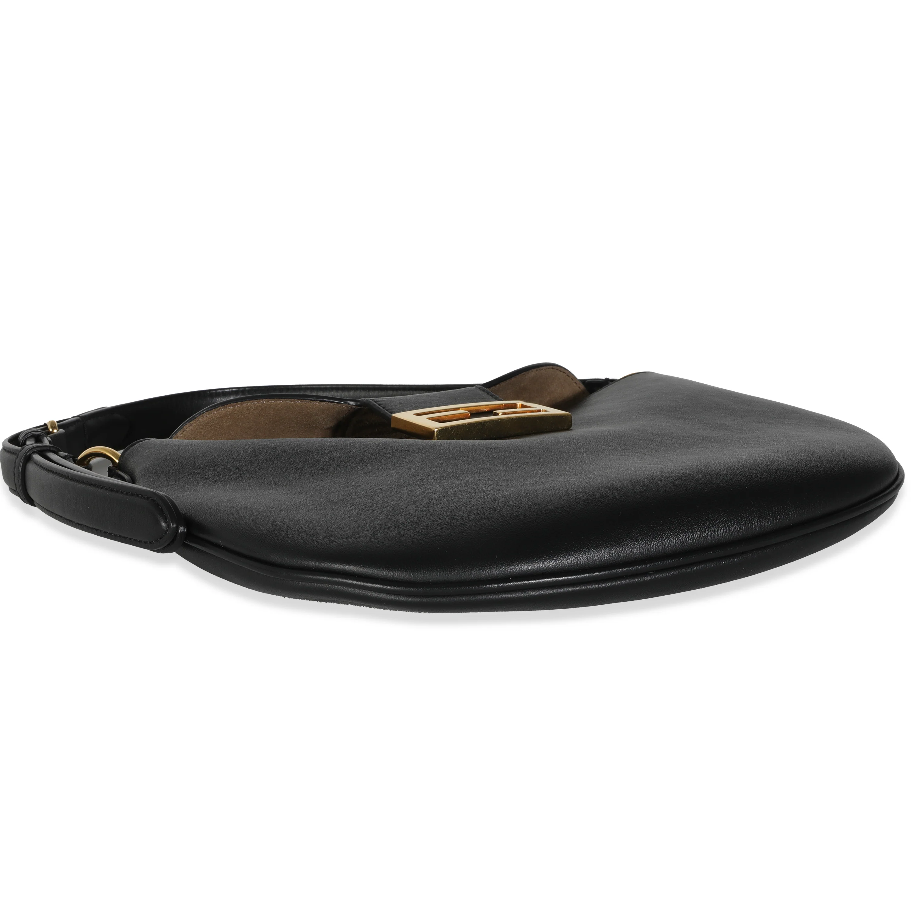 Black Calfskin Small Croissant Hobo - Image 6