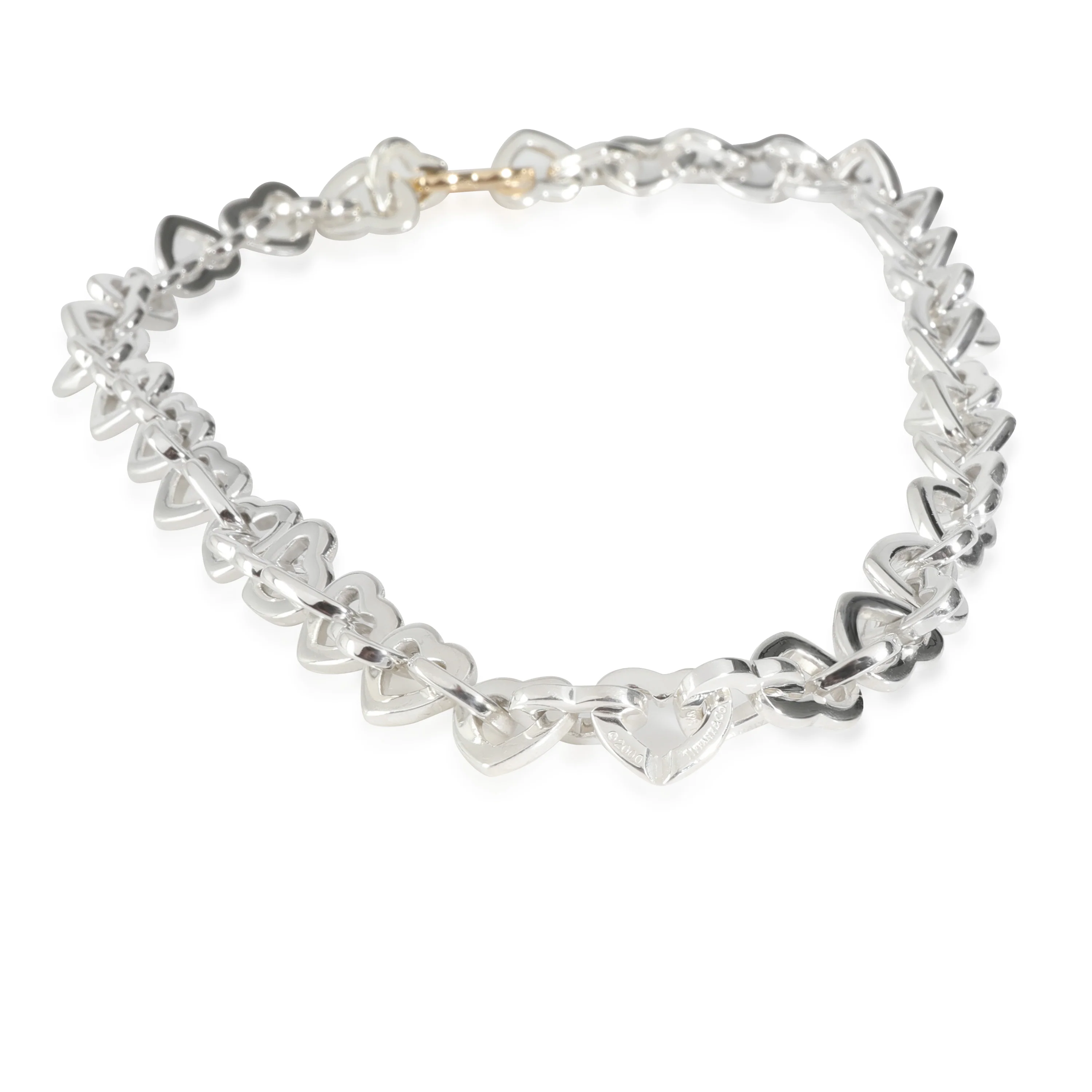 Heart Link 18K Yellow Gold & Sterling Silver Necklace - Image 3