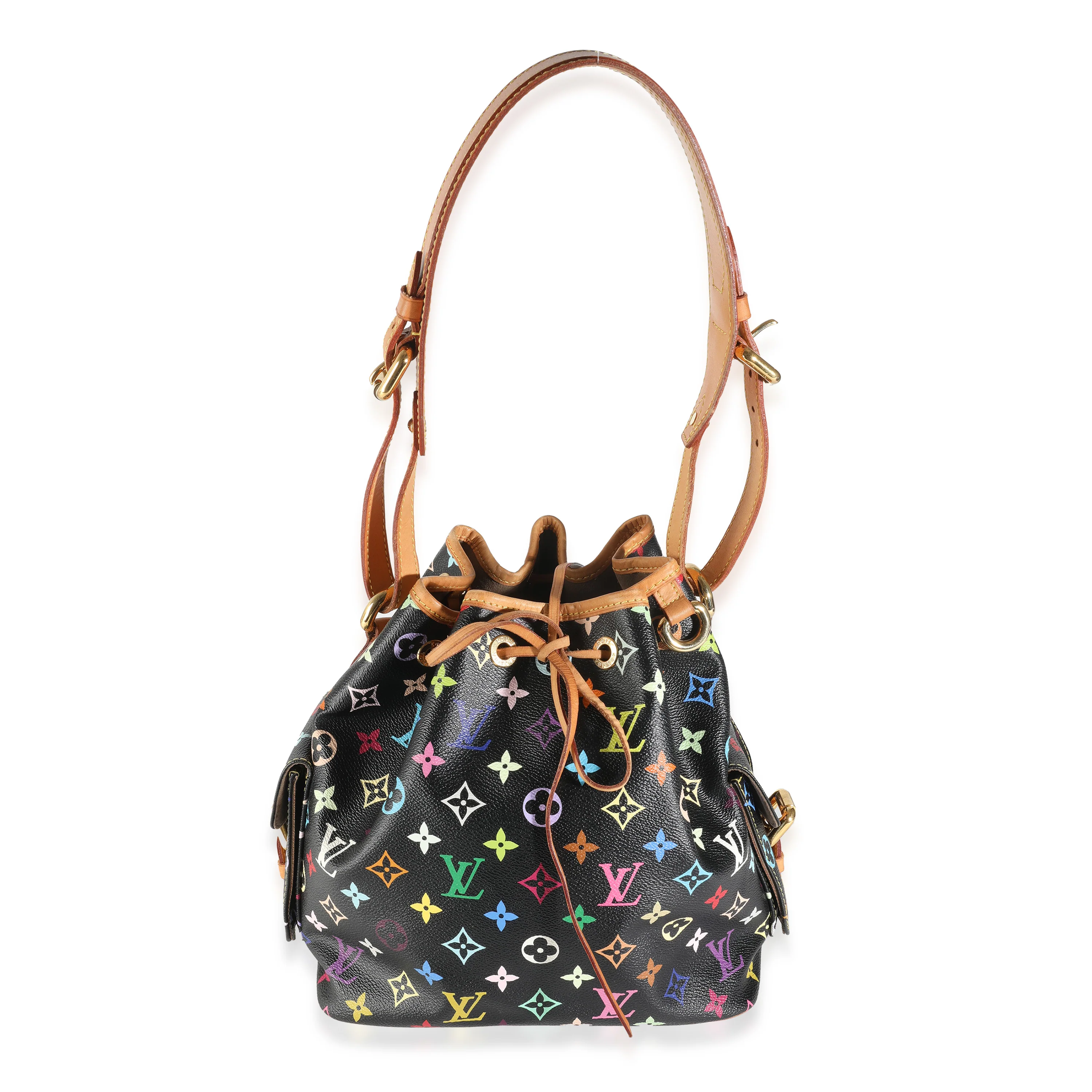 x Takashi Murakami Black Monogram Multicolore Canvas Petit Noe