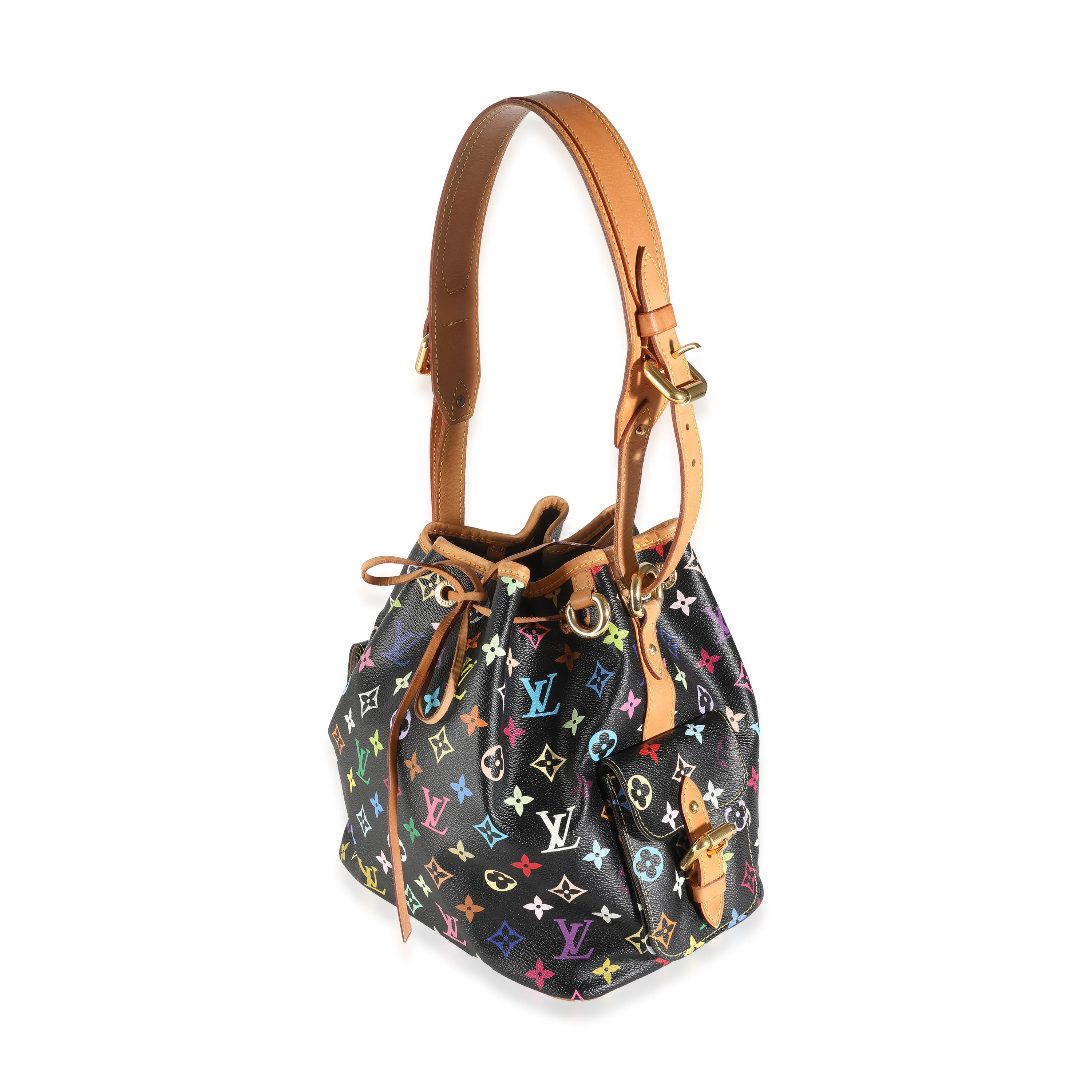x Takashi Murakami Black Monogram Multicolore Canvas Petit Noe - Image 2