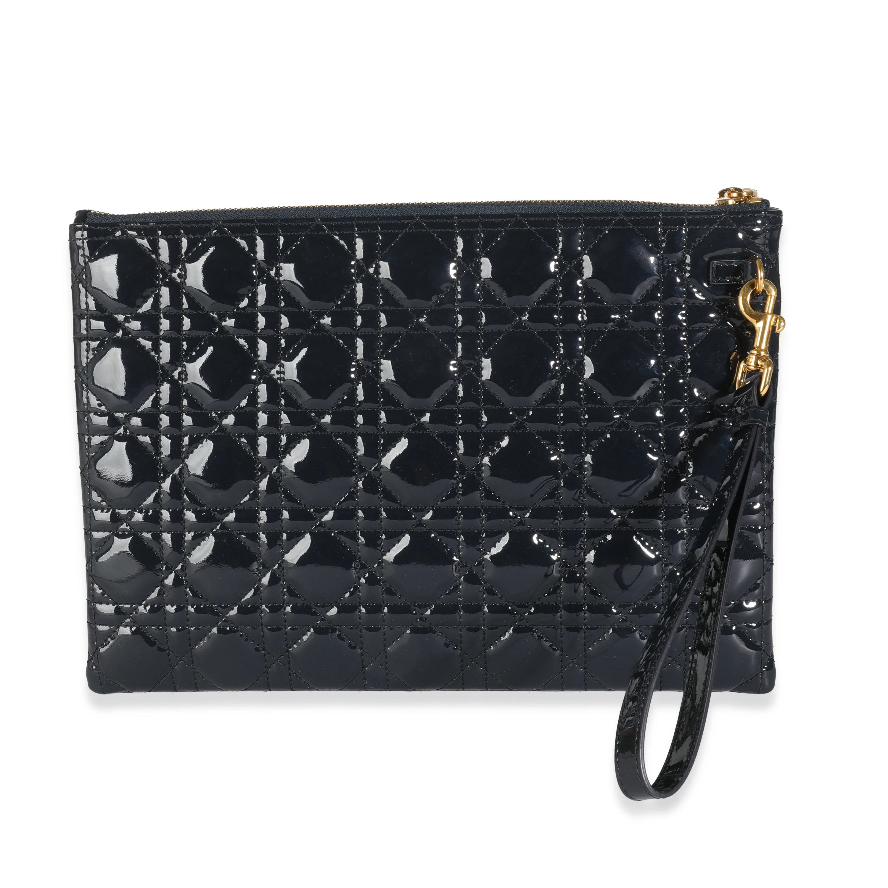 Navy Patent Cannage Caro Pouch - Image 4
