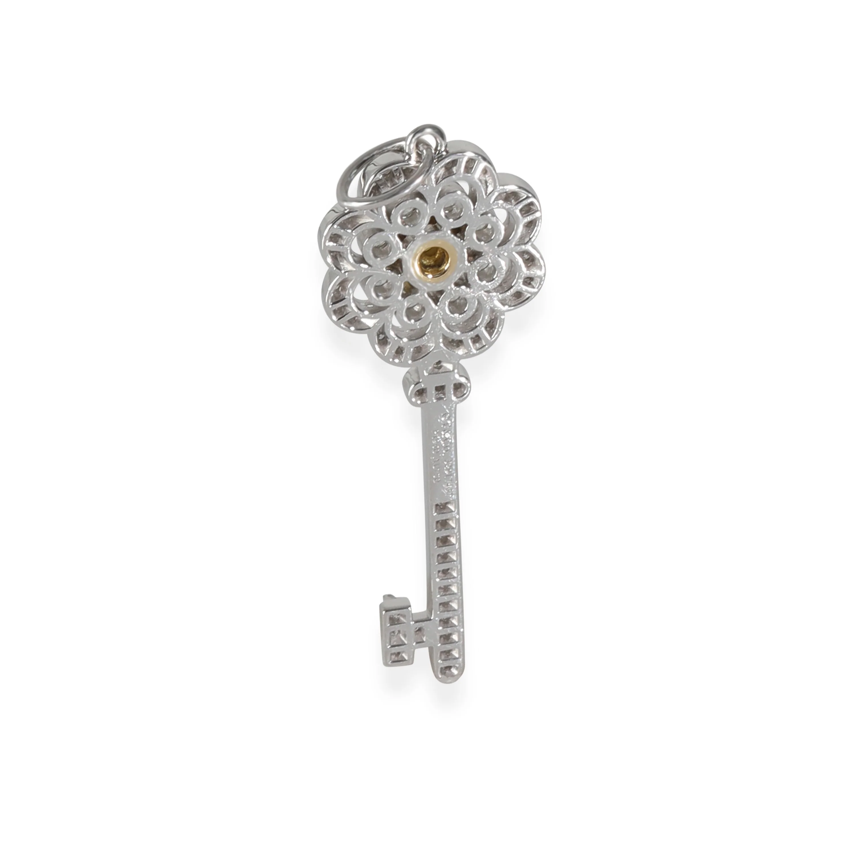 Key Collection Diamond Pendant in 18k Yellow Gold/Platinum - Image 3