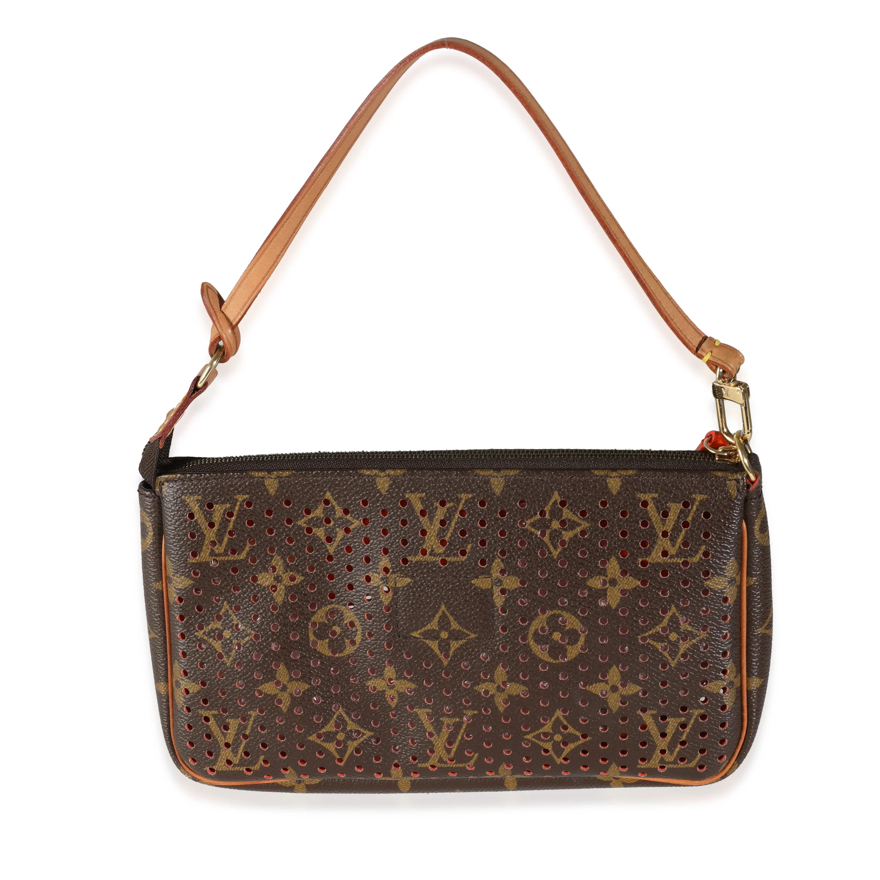 Orange Perforated Monogram Canvas Pochette Accessoires - Image 4