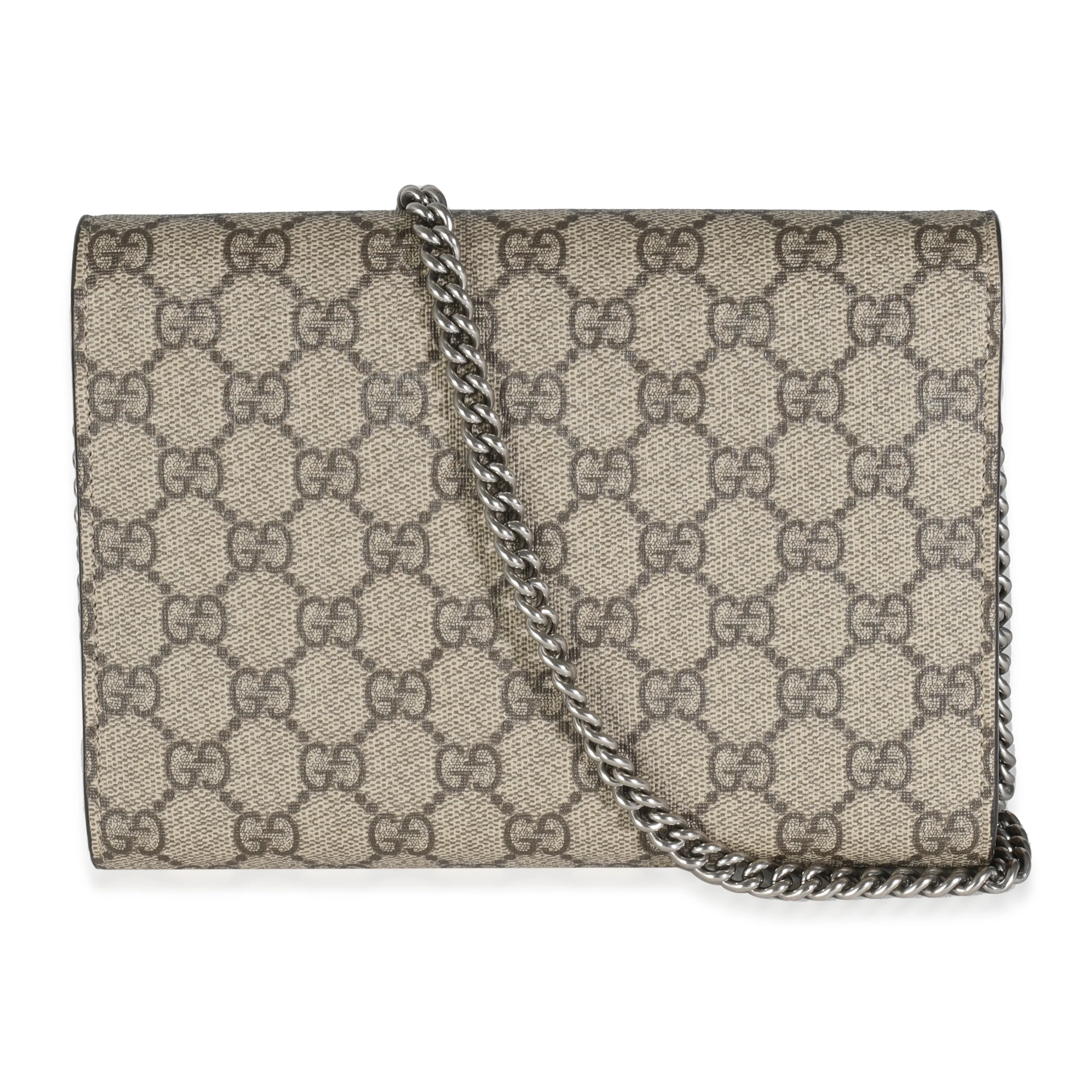 Beige GG Supreme Canvas Dionysus Chain Wallet - Image 4