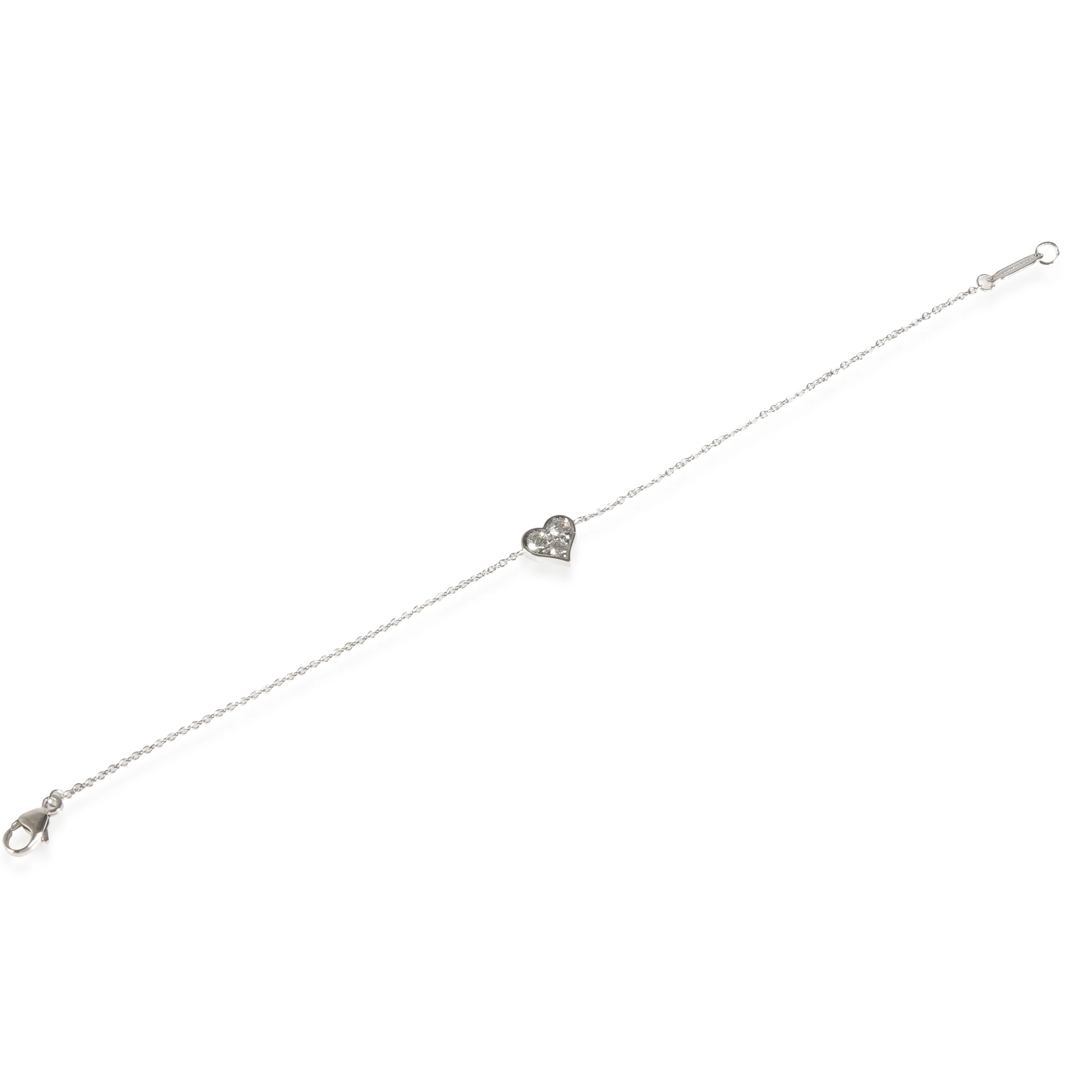 Diamond Heart Bracelet in Platinum 0.18 CTW - Image 2