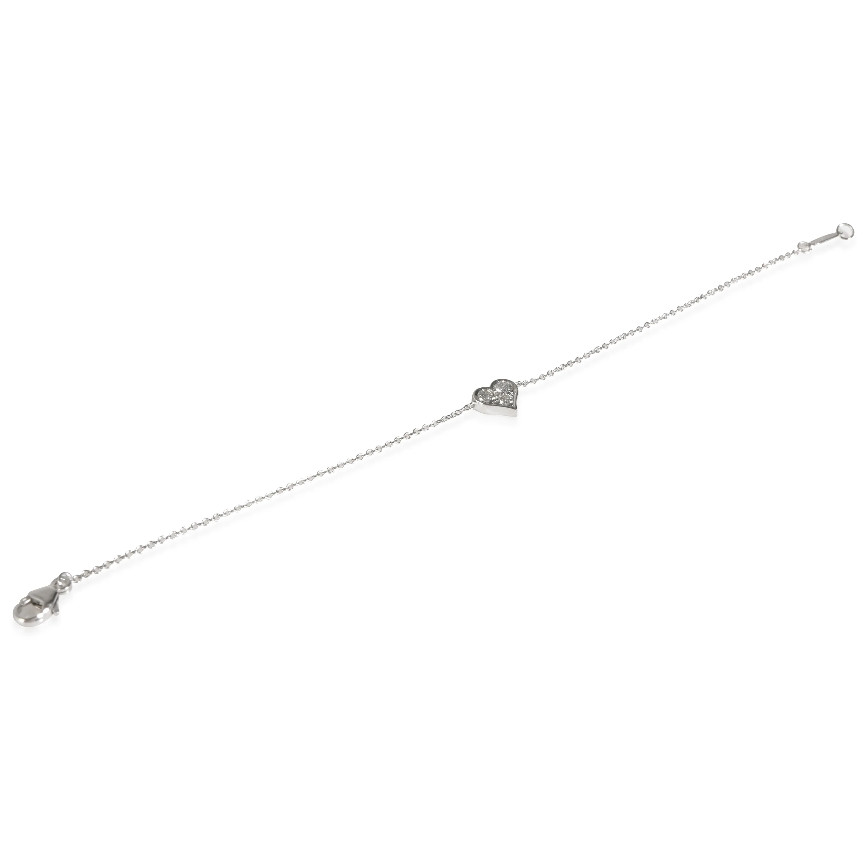 Diamond Heart Bracelet in Platinum 0.18 CTW - Image 5
