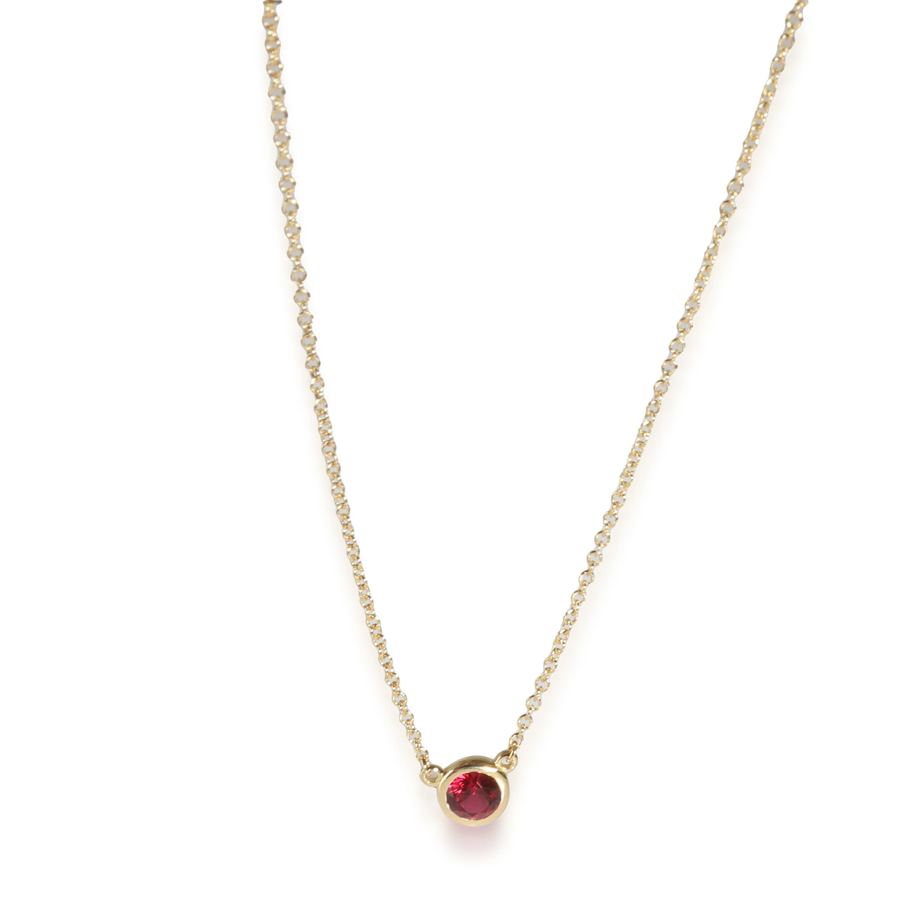 Color By The Yard Ruby Pendant in 18k Yellow Gold