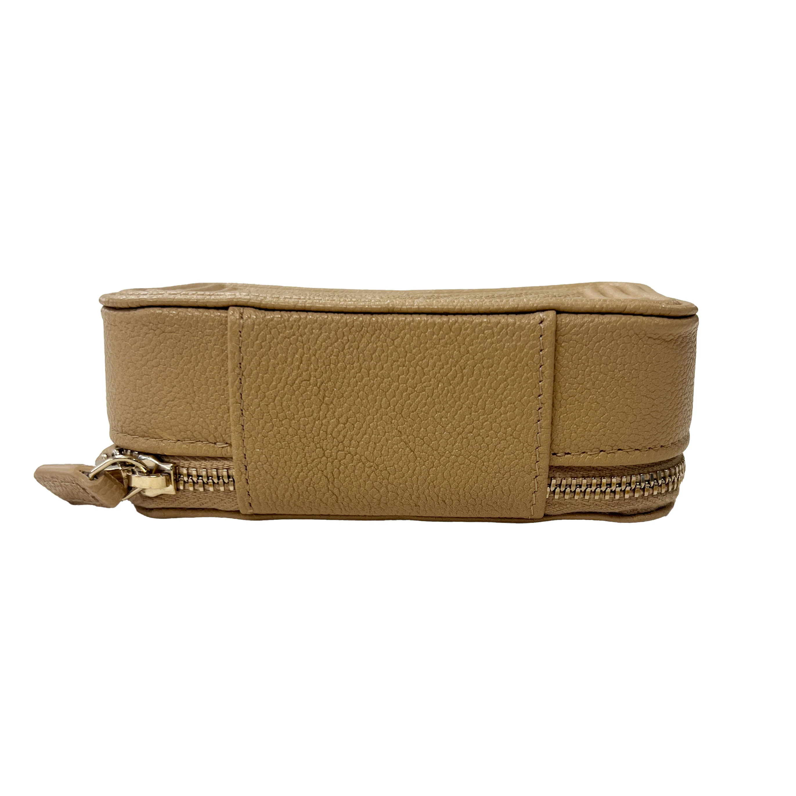 22S Beige Caviar Chevron Quilted Mini Boy Clutch Handbag With Chain - Image 4