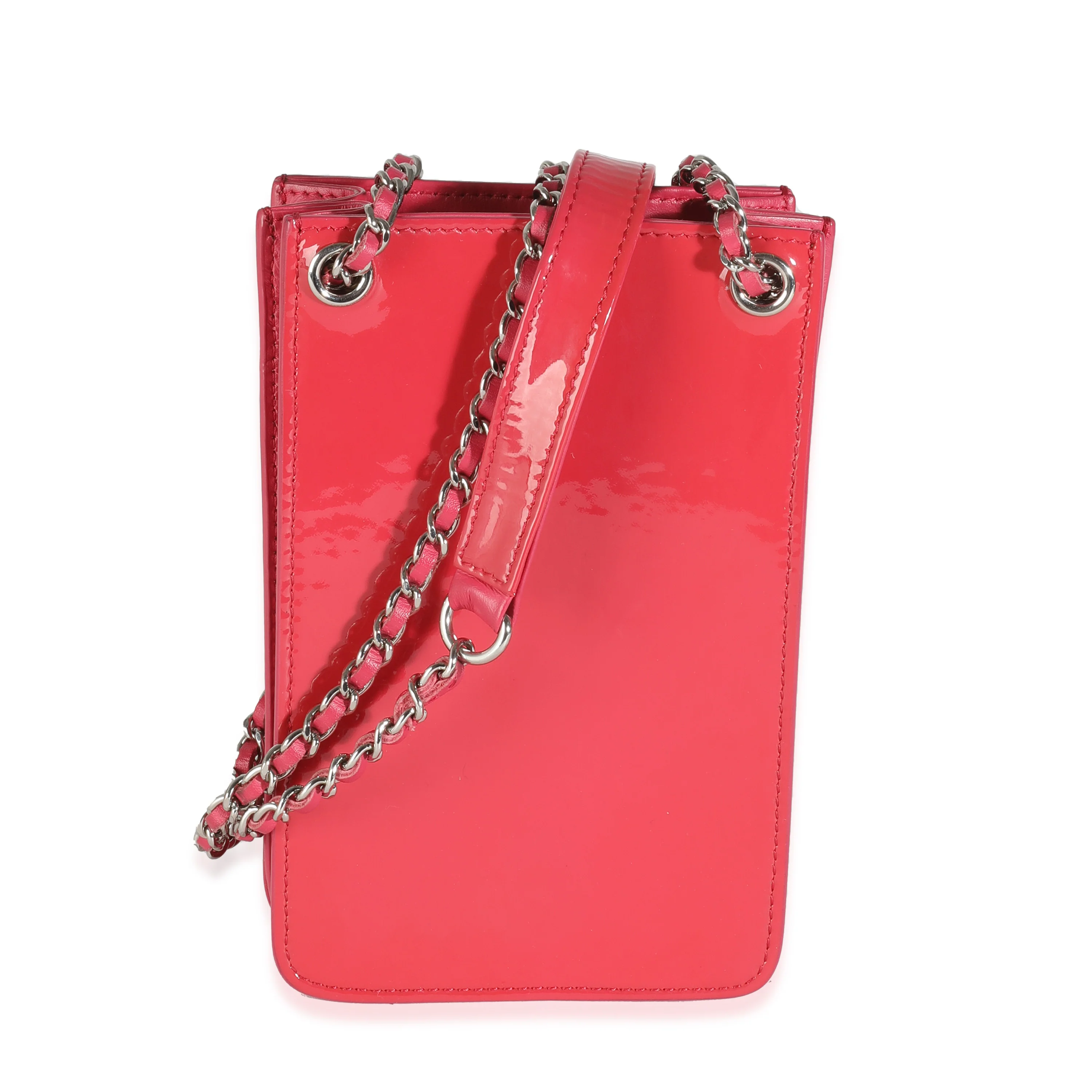 Pink Patent CC Phone Holder With Chain - Image 4