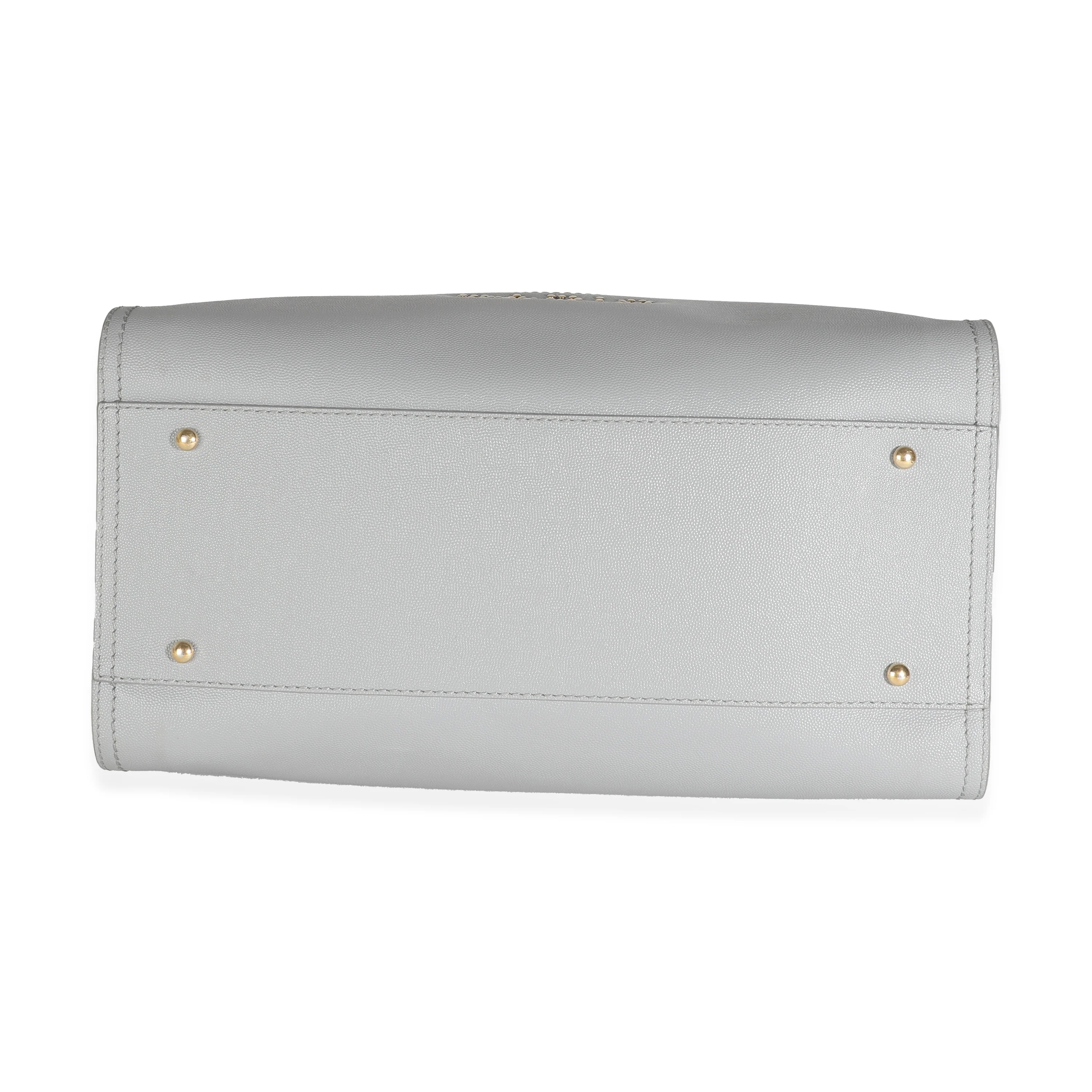 Grey Caviar Studded Medium Deauville Tote - Image 5