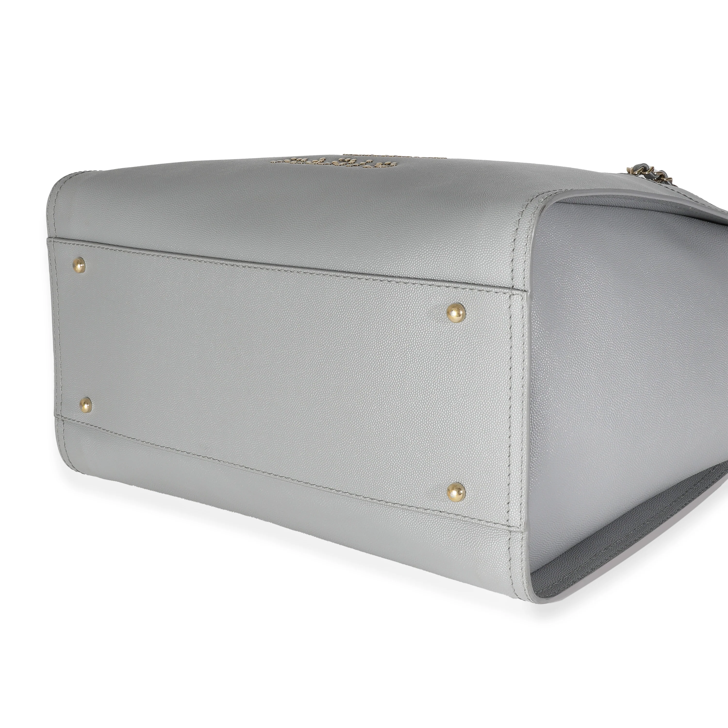 Grey Caviar Studded Medium Deauville Tote - Image 7
